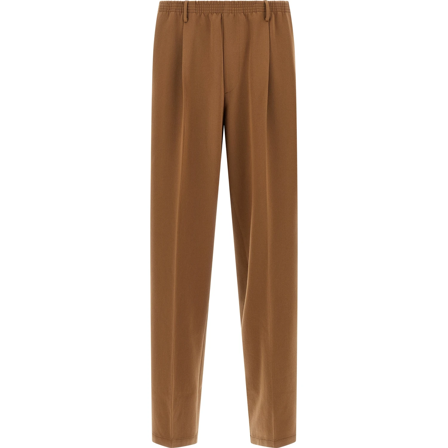 Brown Polyester Casual Pants