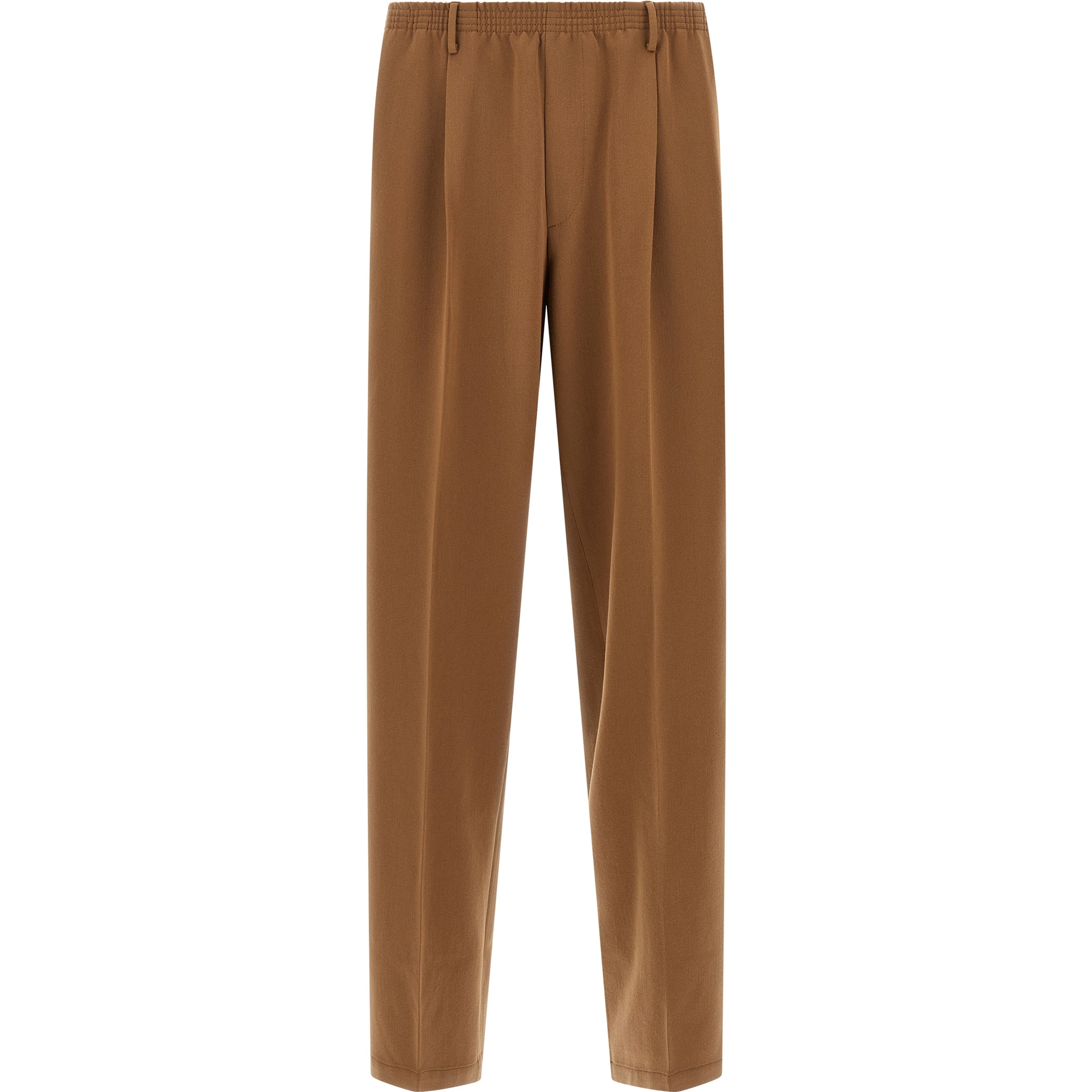 Brown Polyester Casual Pants