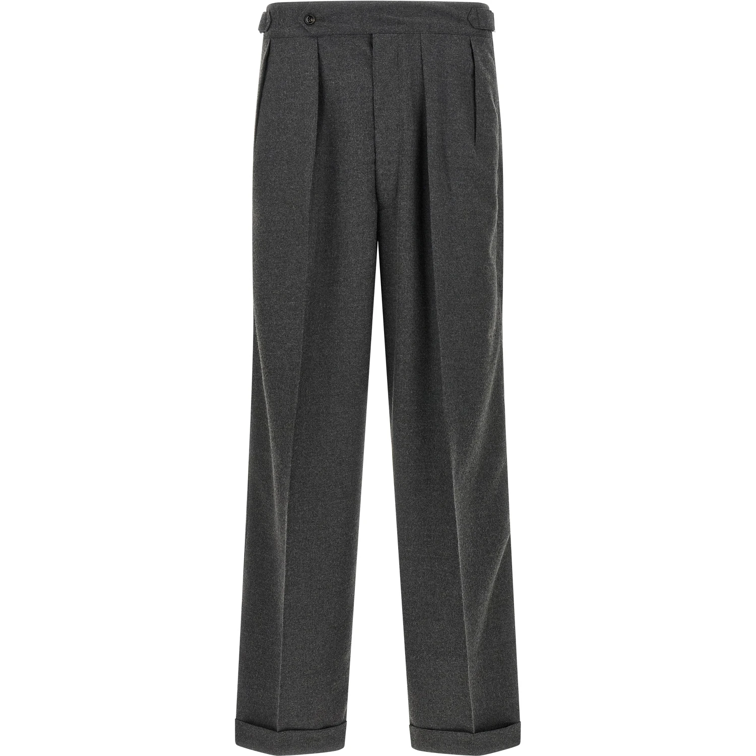 Gray Polyester Casual Pants