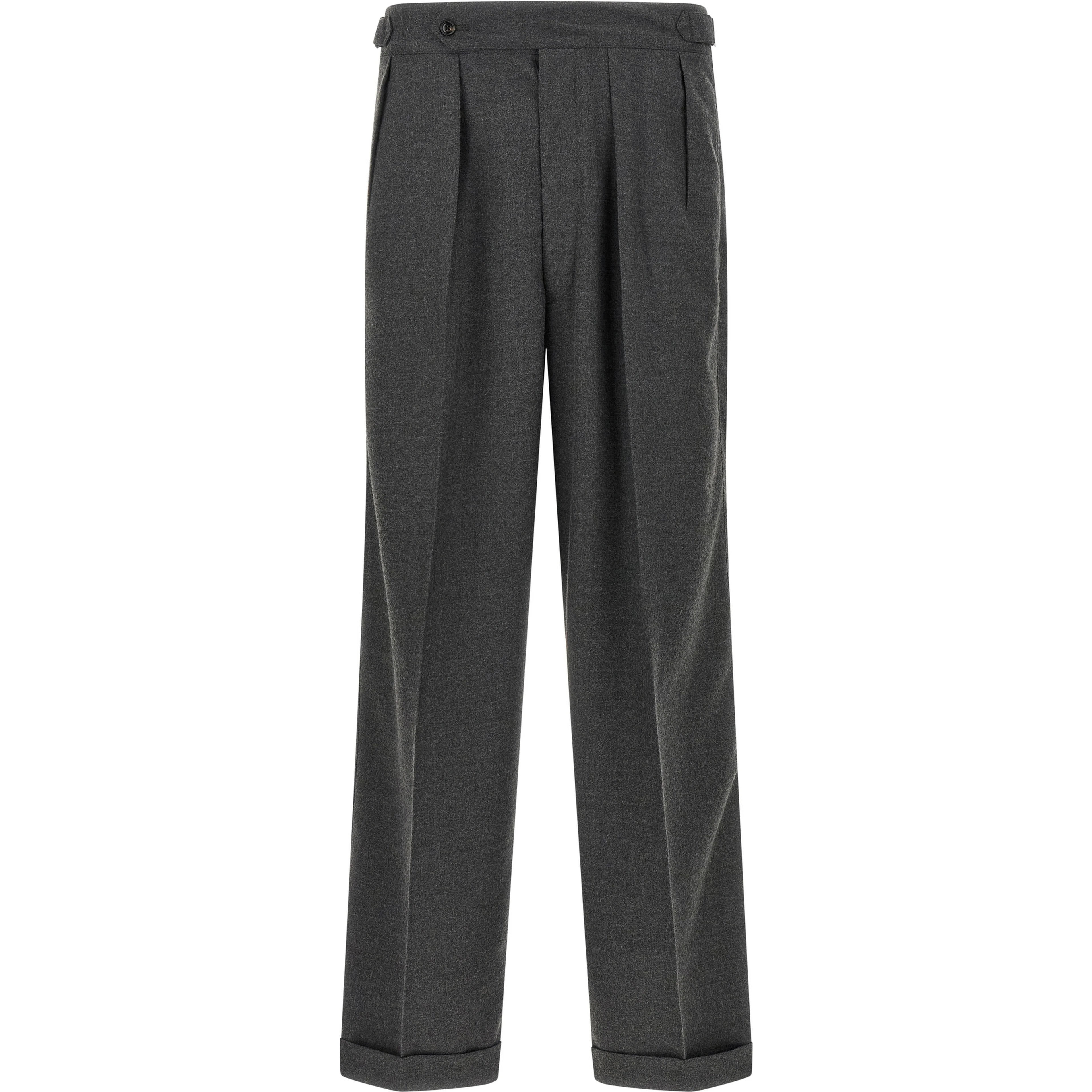 Gray Polyester Casual Pants