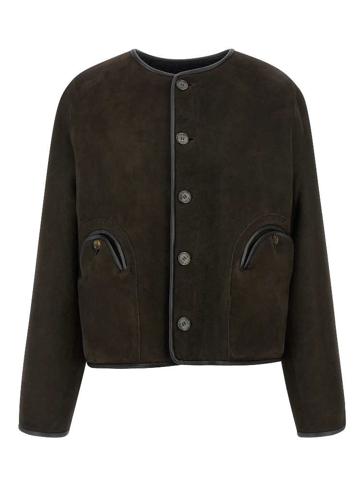 Black Lamb Leather Shell Jacket alternative