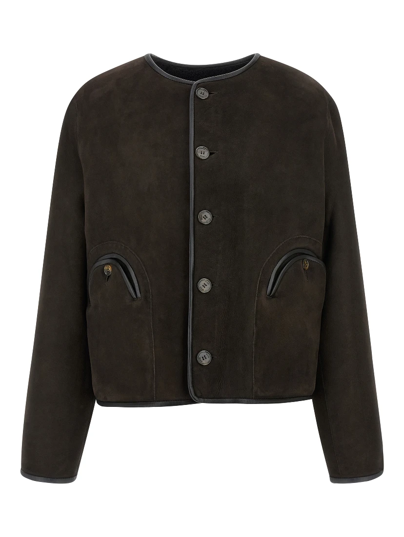 Black Lamb Leather Shell Jacket
