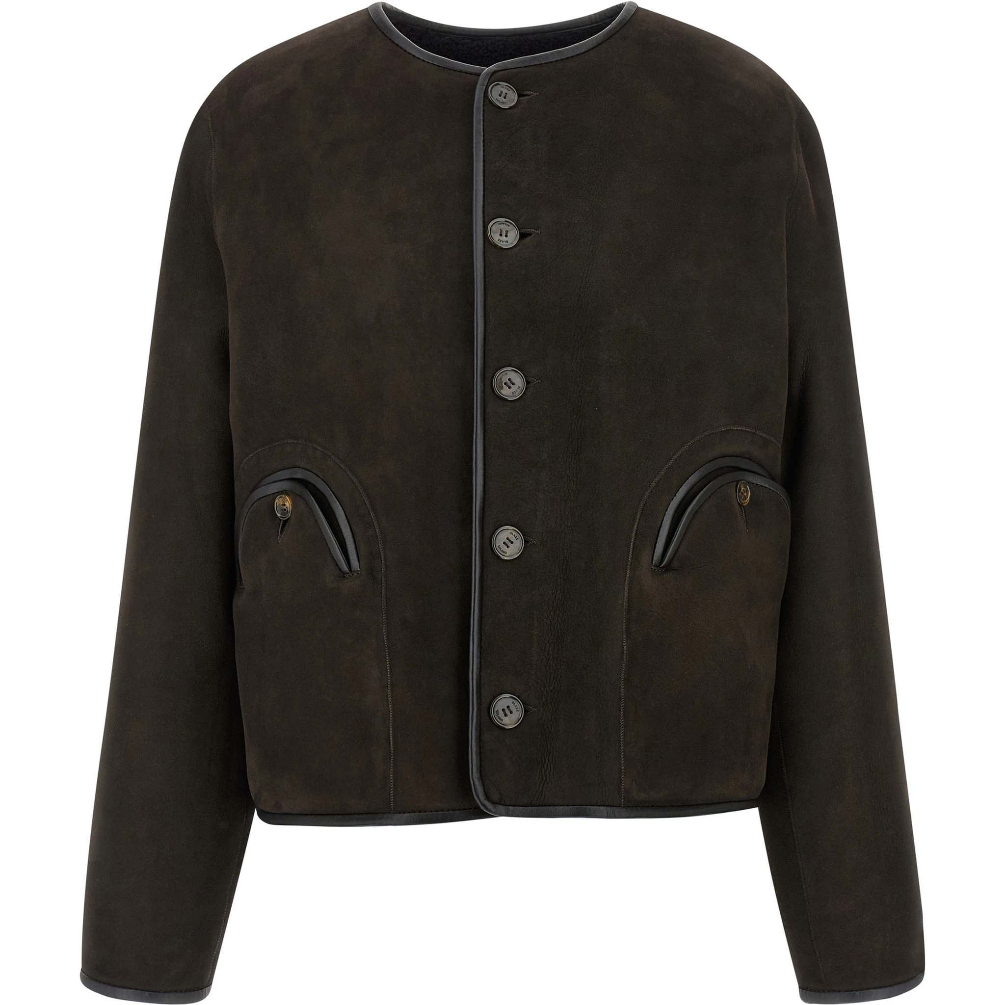 Black Lamb Leather Shell Jacket