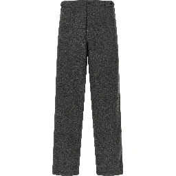Gray Polyester Casual Pants