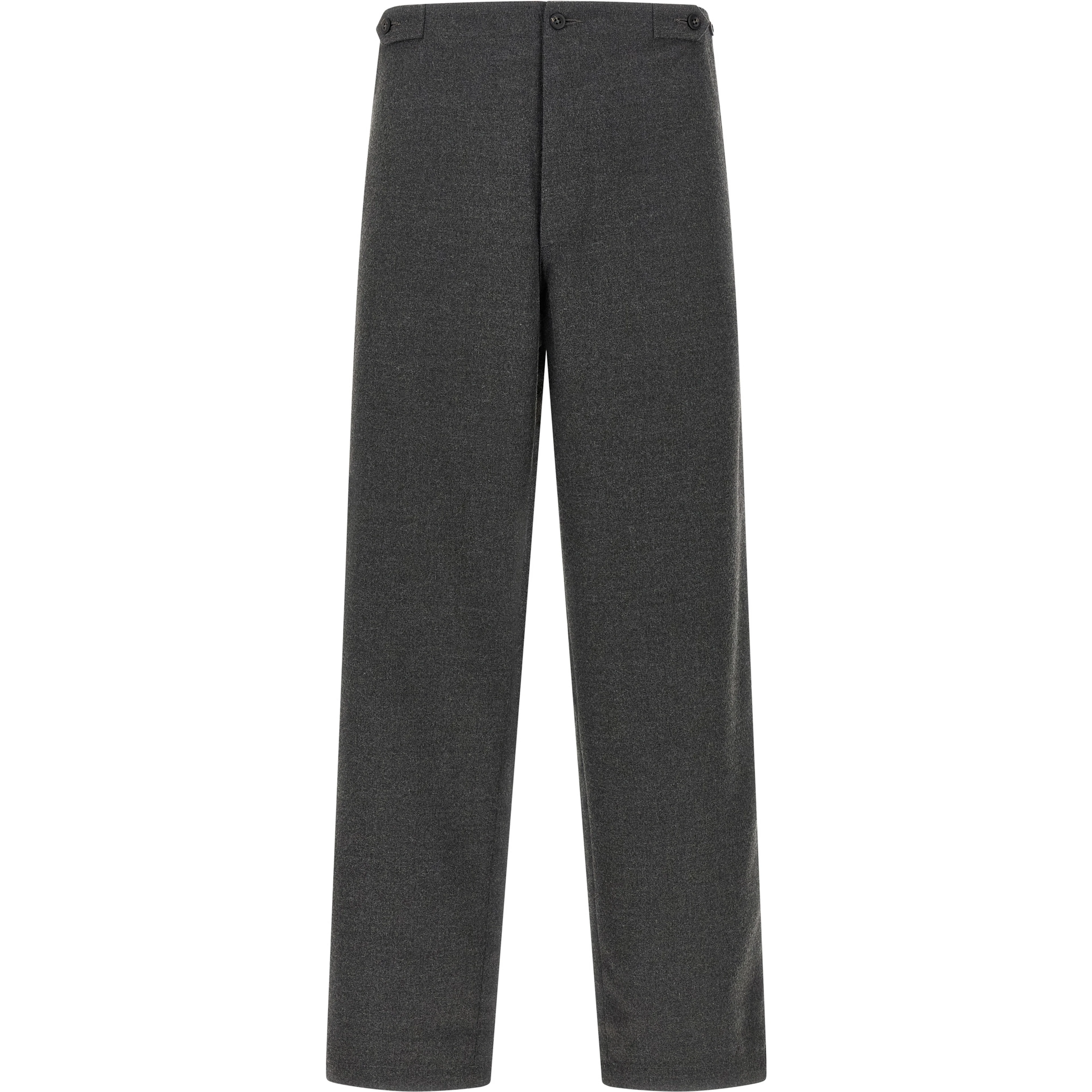 Gray Polyester Casual Pants