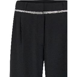 Black Virgin Wool Casual Pants