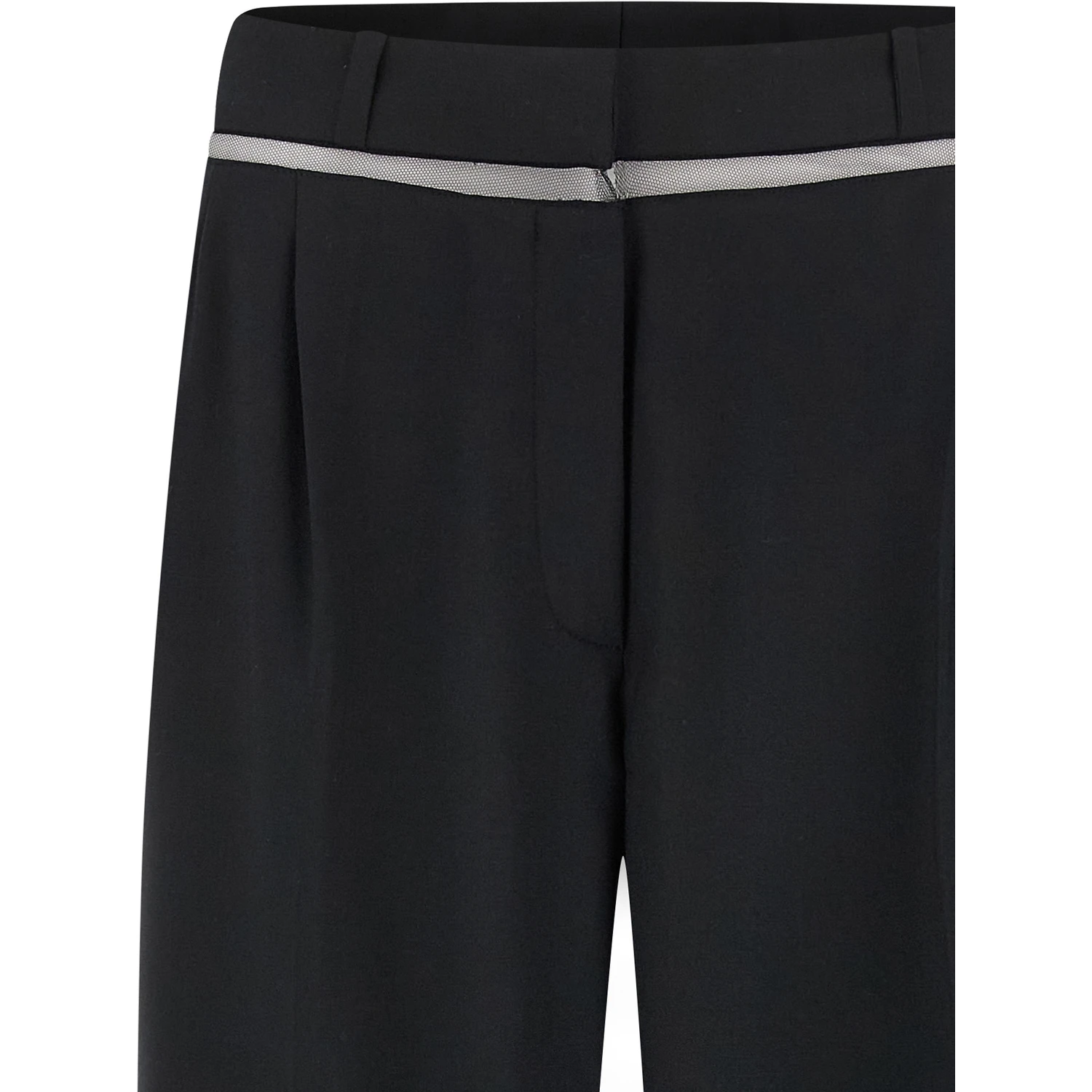 Black Virgin Wool Casual Pants