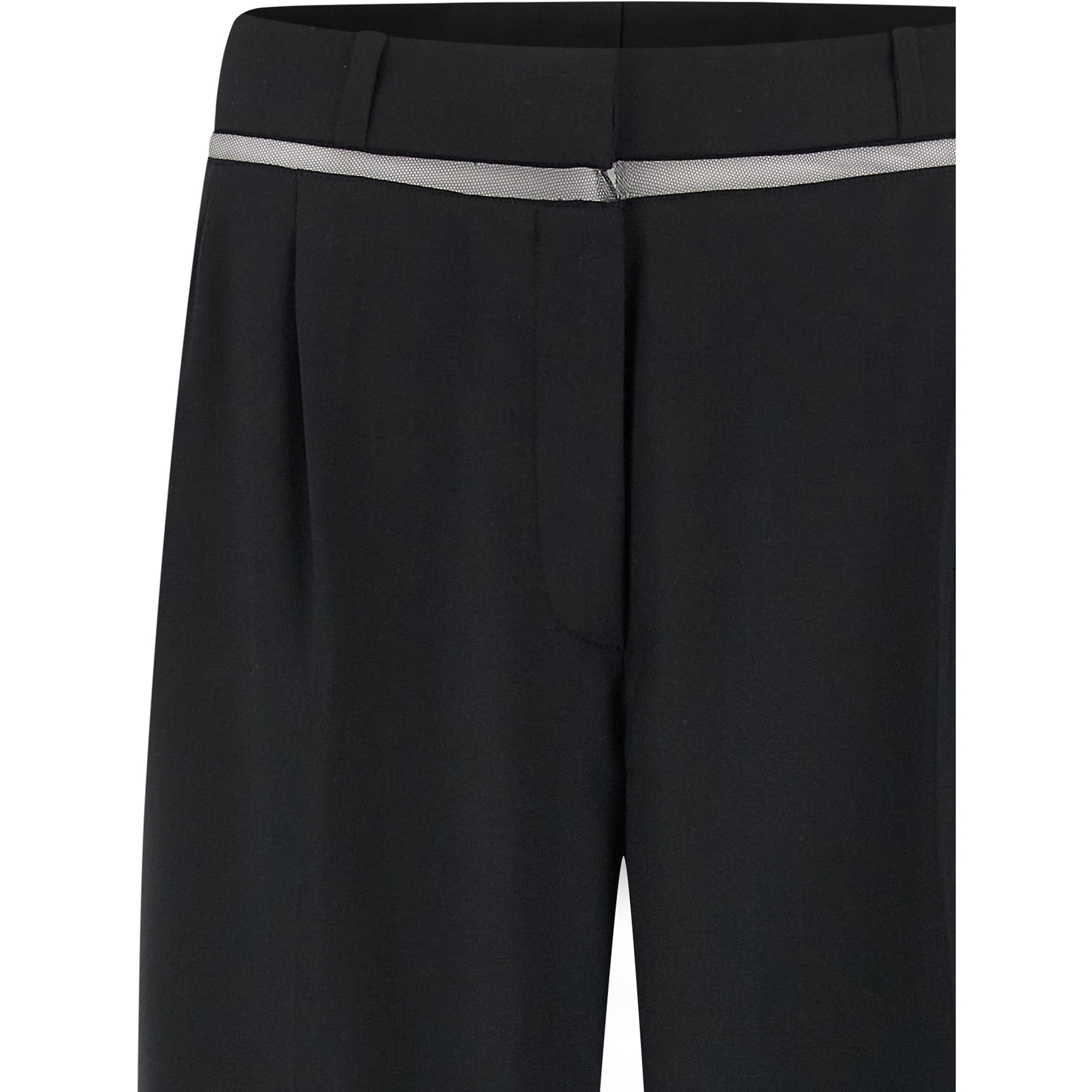 Black Virgin Wool Casual Pants