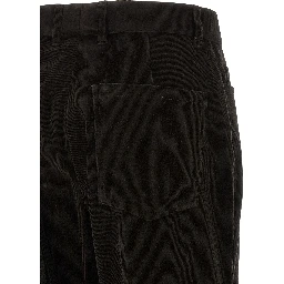 Brown Cotton Flared Pants