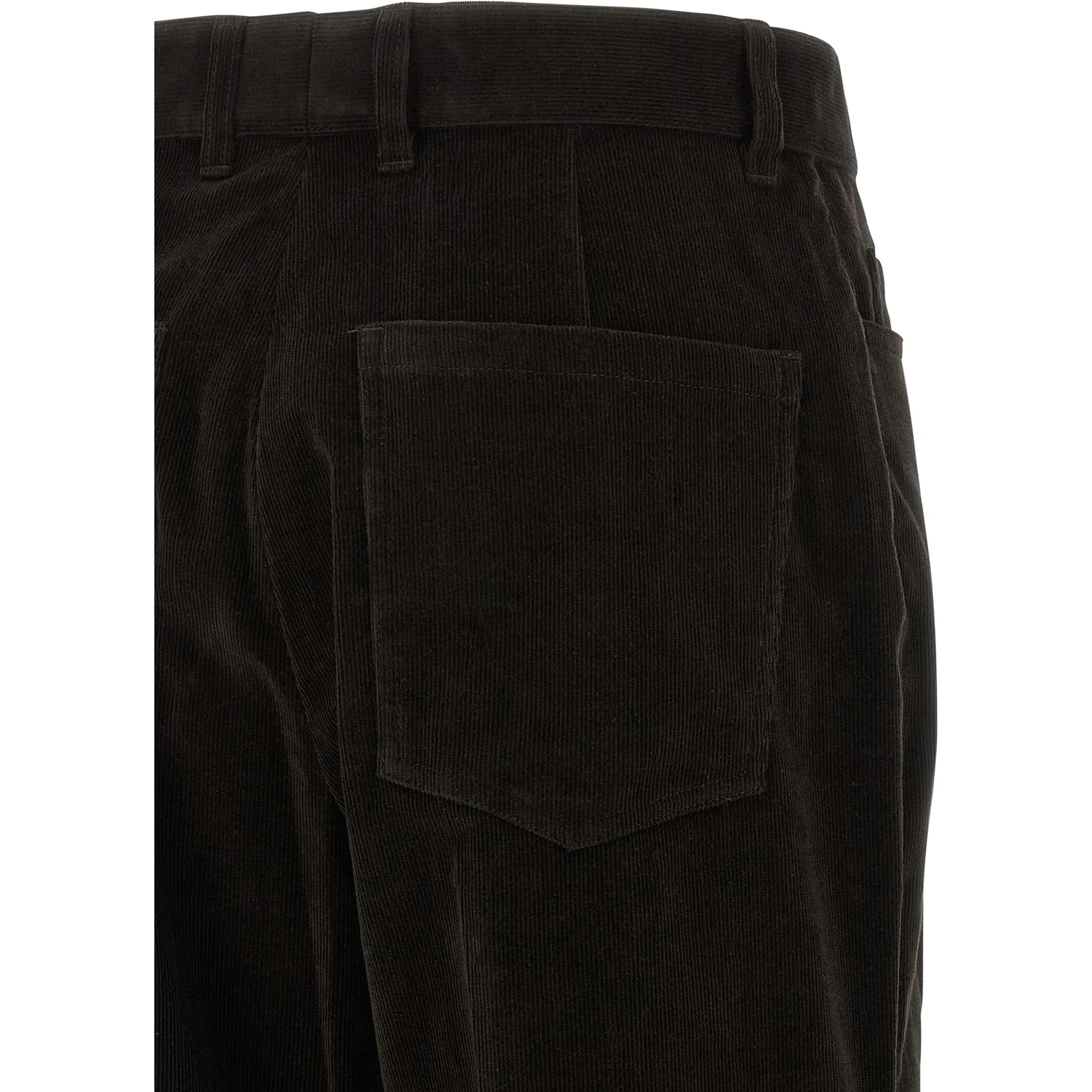 Brown Cotton Flared Pants