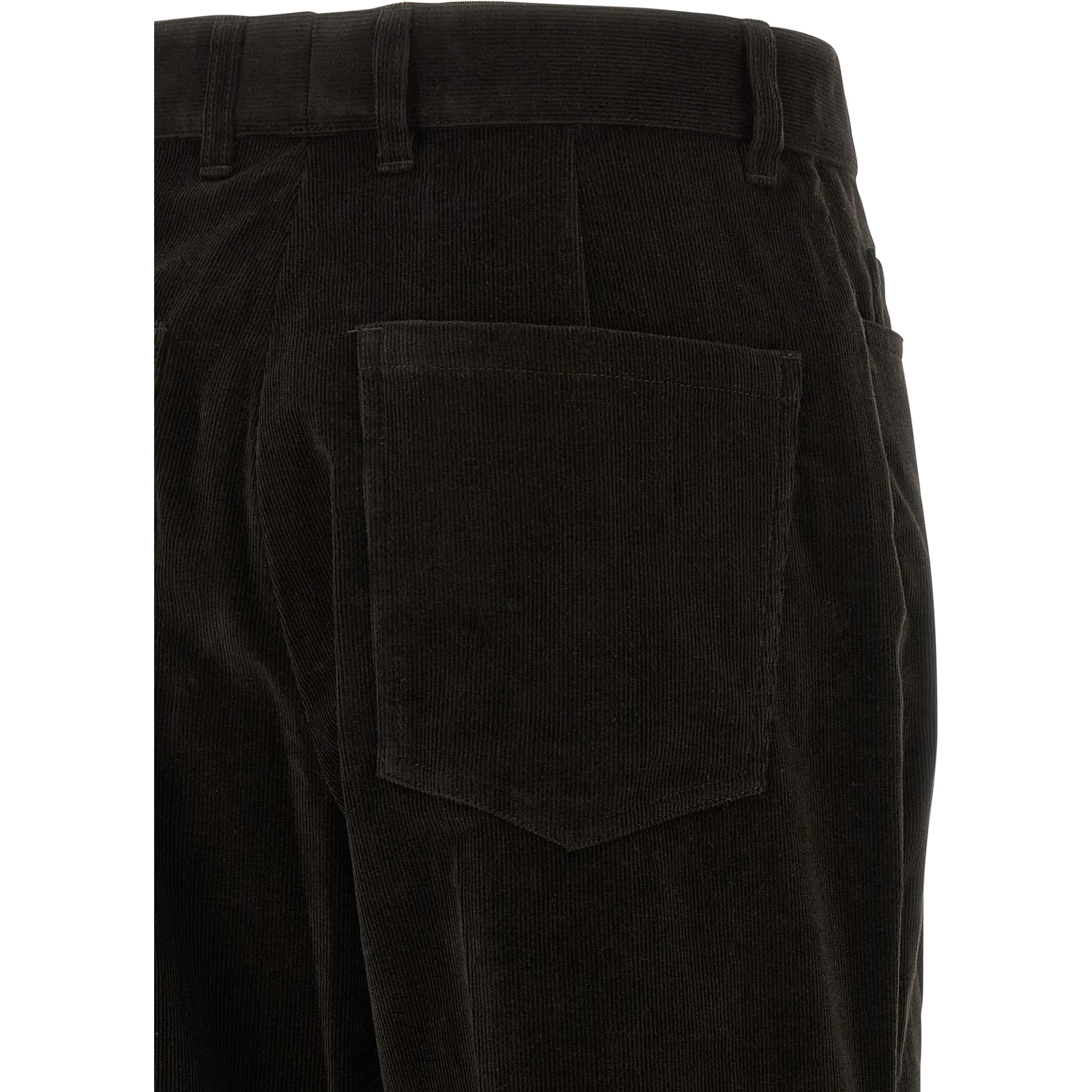 Brown Cotton Flared Pants