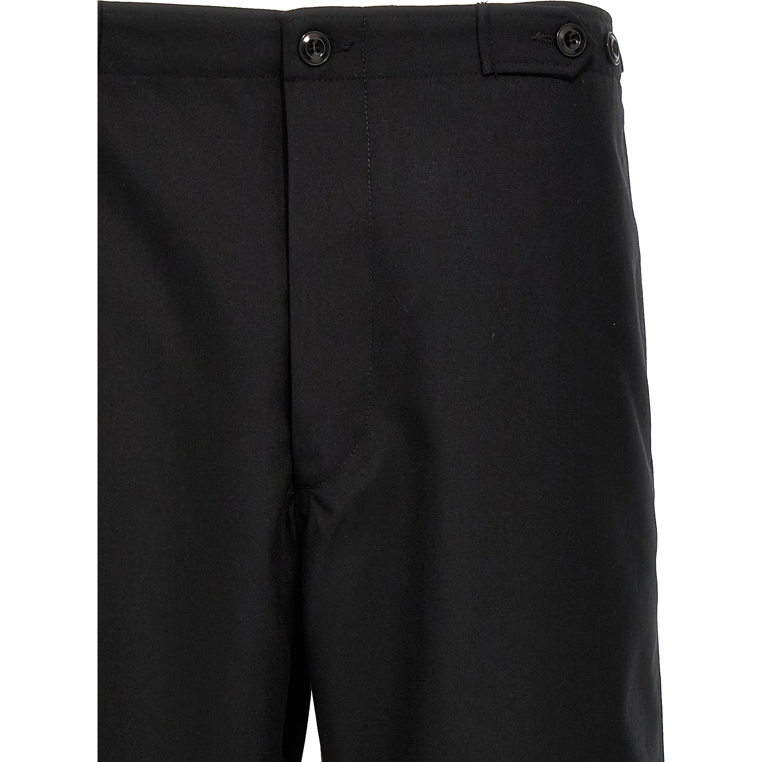 Black Polyester Casual Pants