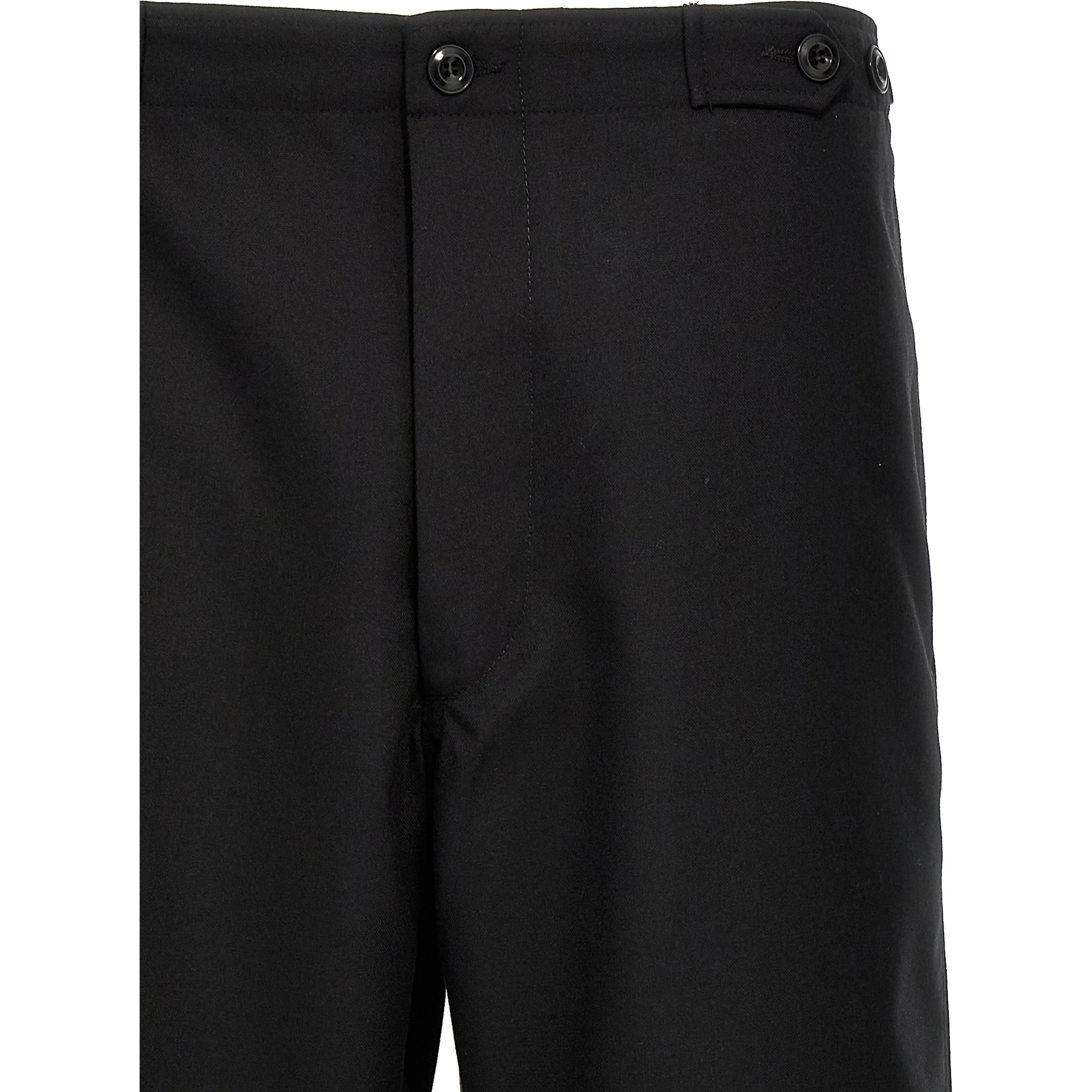Black Polyester Casual Pants