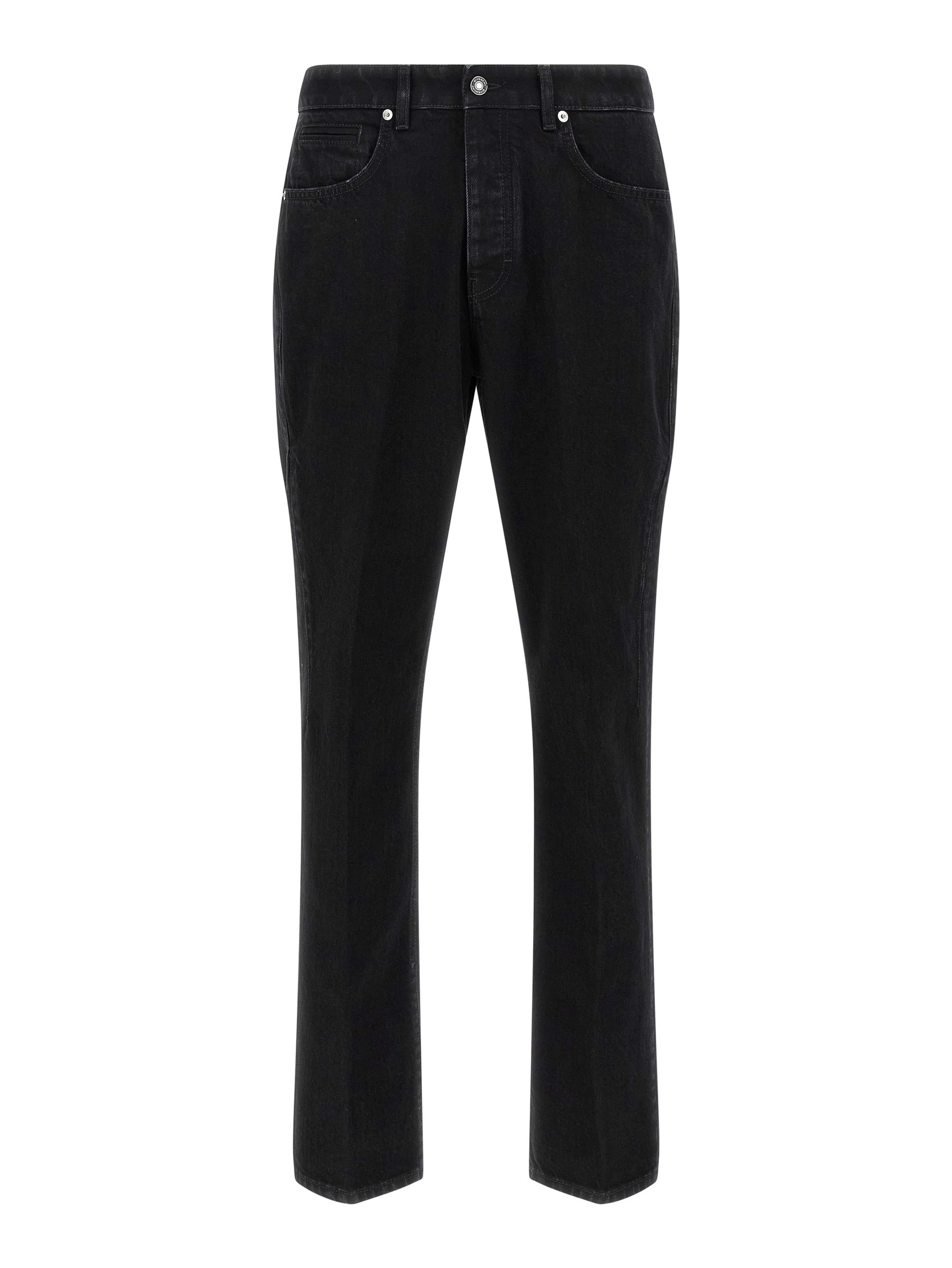Black Cotton Straight-Leg Jeans