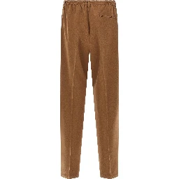 Brown Polyester Casual Pants
