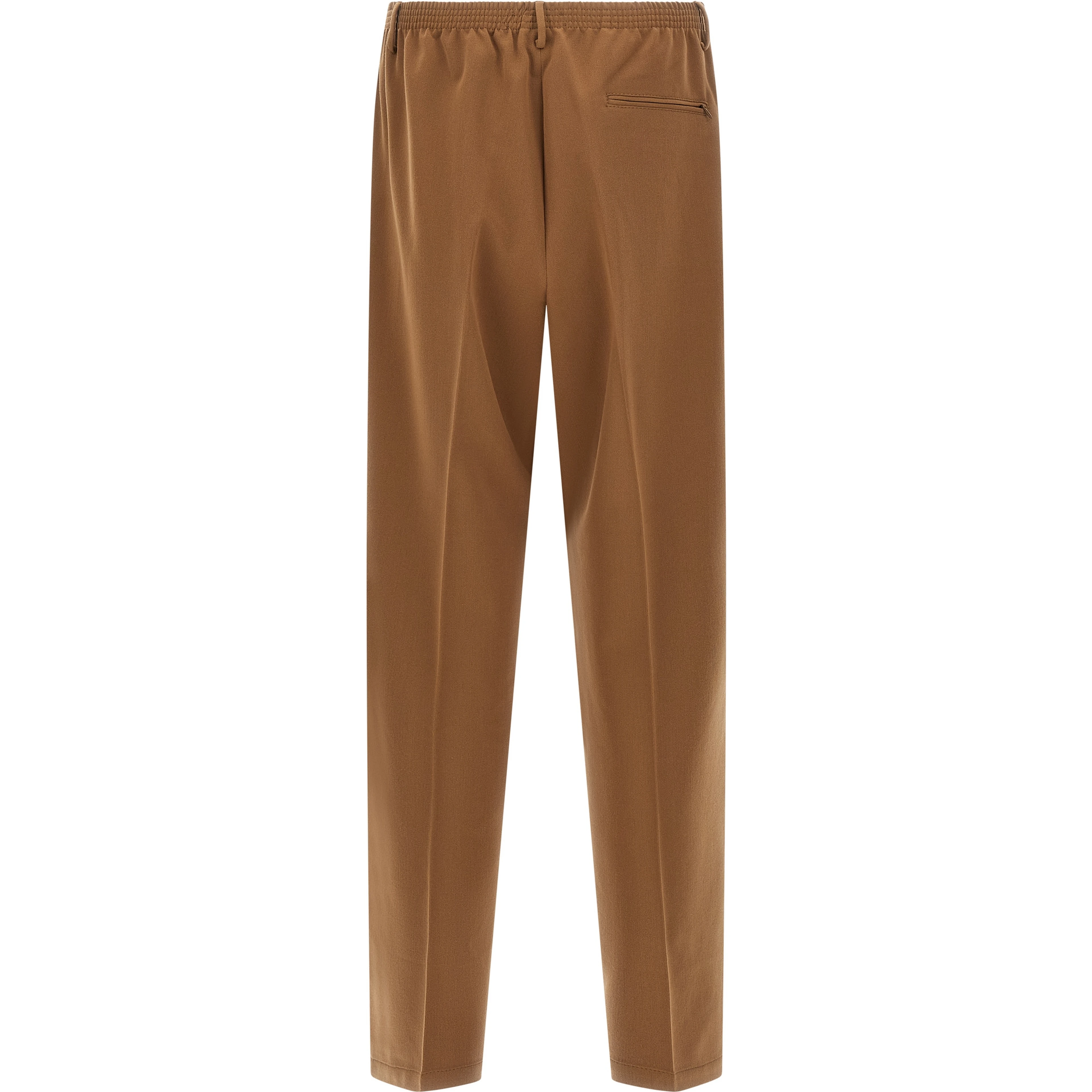 Brown Polyester Casual Pants