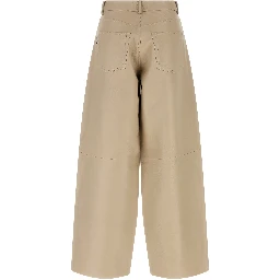 Beige Leather Pants