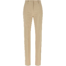 Beige Viscose Dress Pants