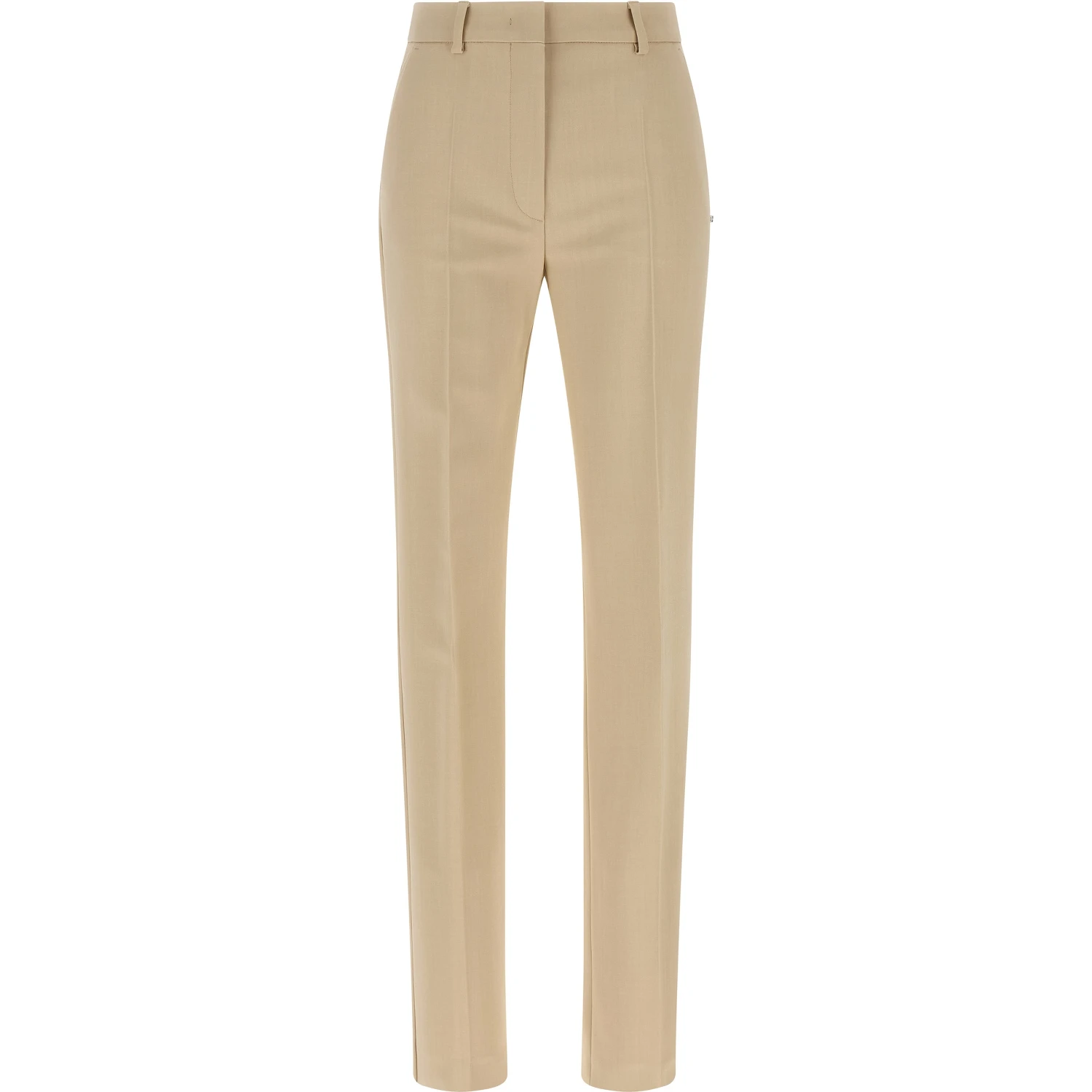 Beige Viscose Dress Pants