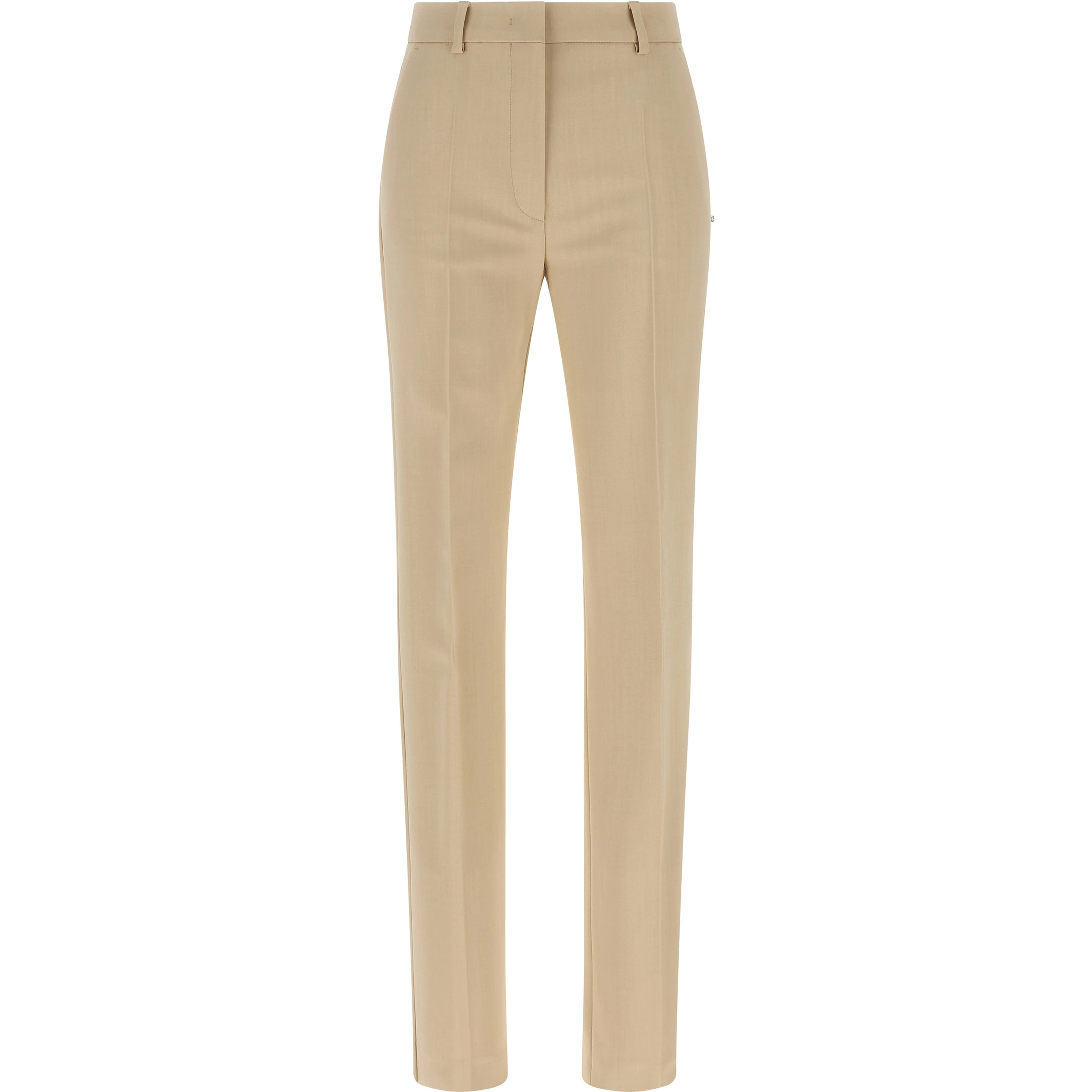 Beige Viscose Dress Pants