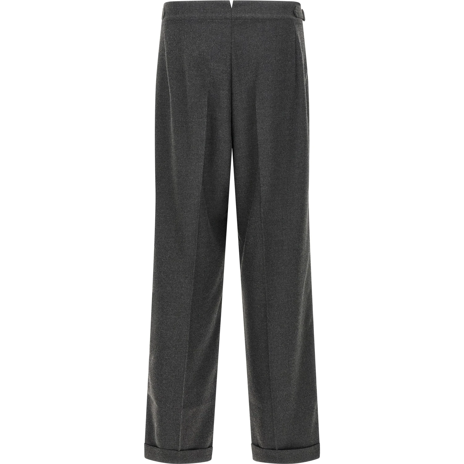 Gray Polyester Casual Pants