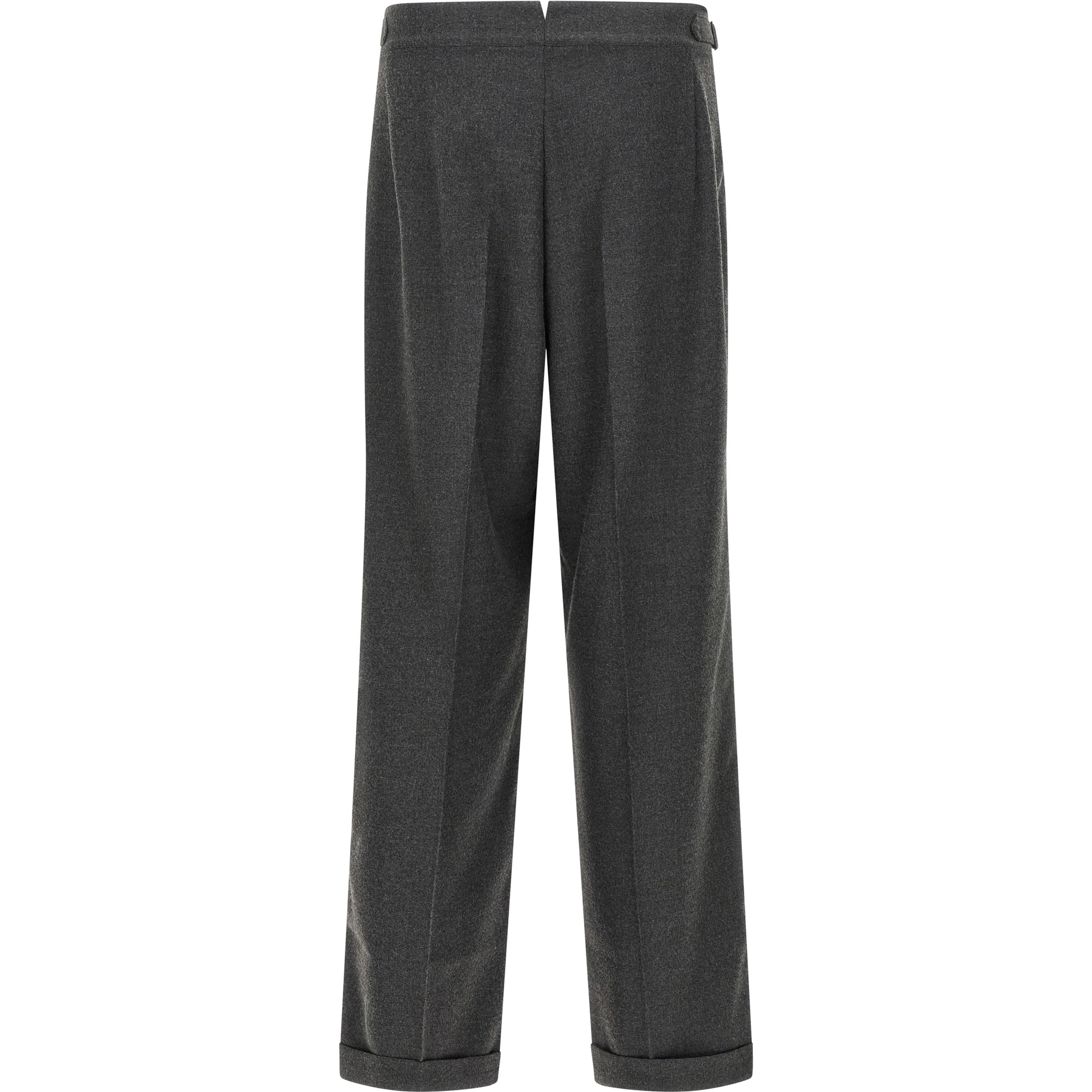 Gray Polyester Casual Pants