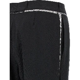 Black Virgin Wool Casual Pants
