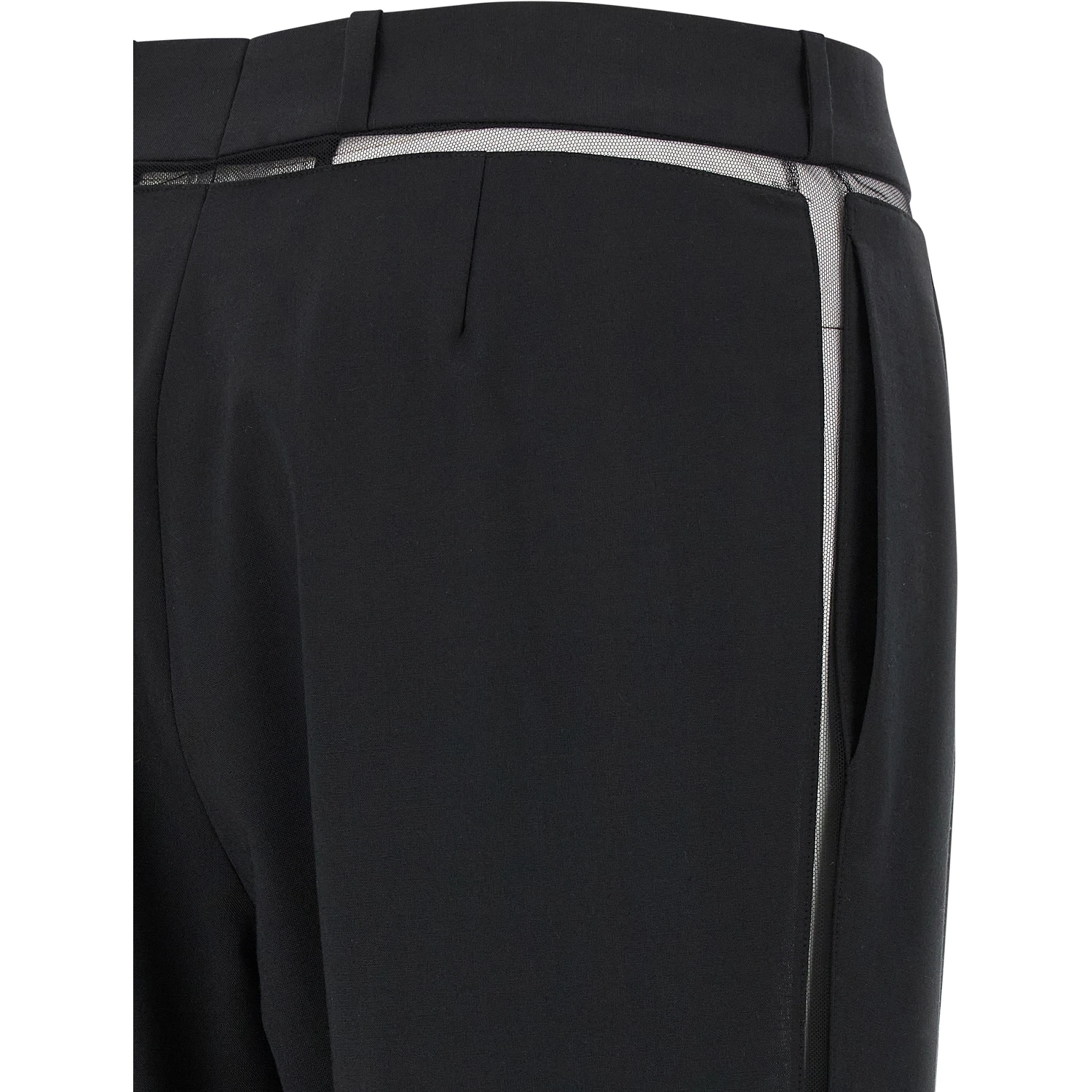 Black Virgin Wool Casual Pants
