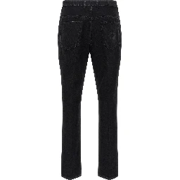 Black Cotton Straight-Leg Jeans