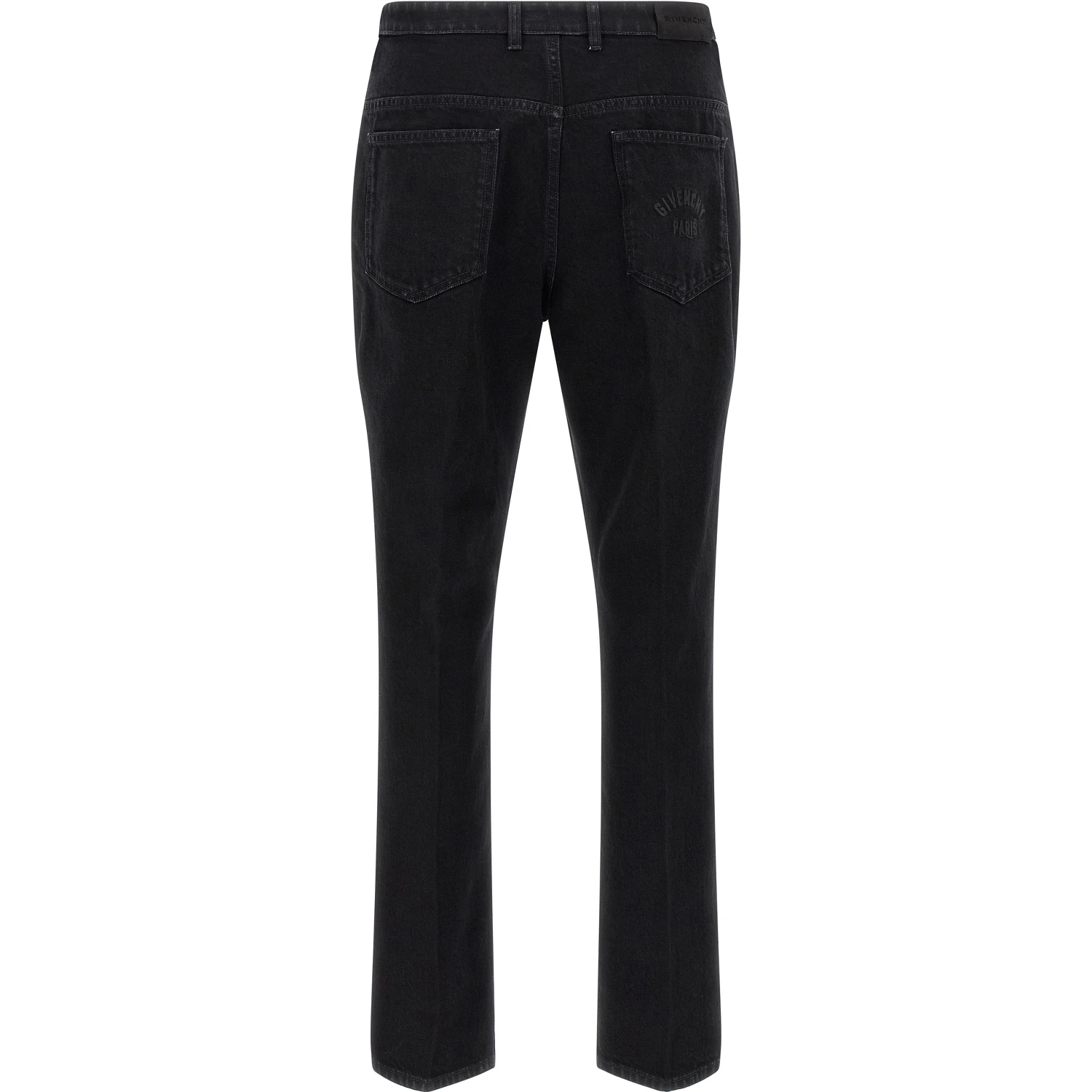 Black Cotton Straight-Leg Jeans