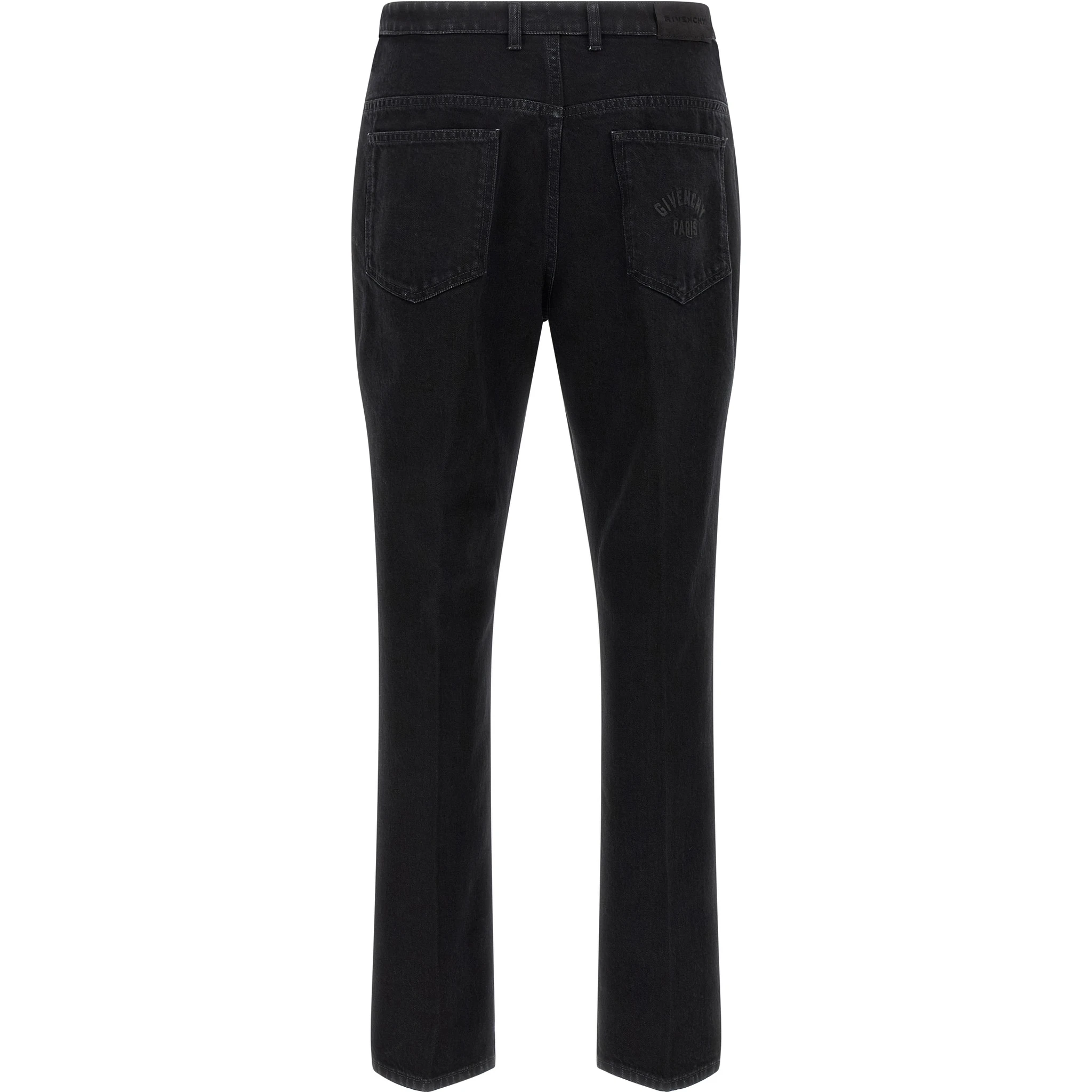 Black Cotton Straight-Leg Jeans