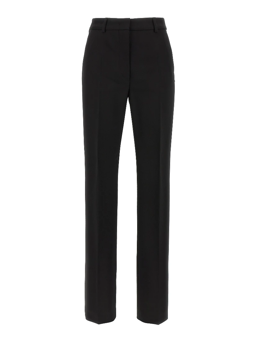 Black Viscose Casual Pants