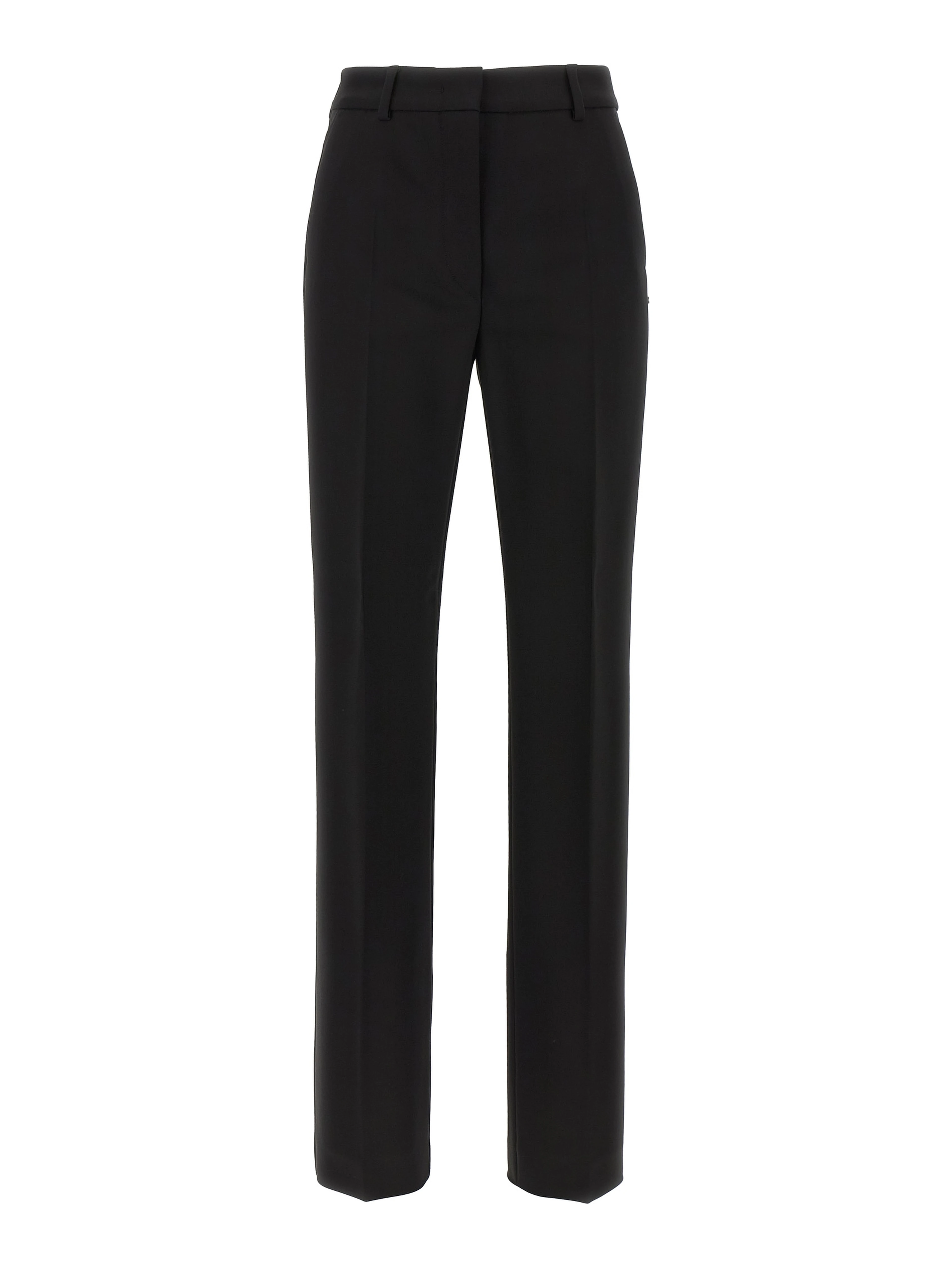 Black Viscose Casual Pants