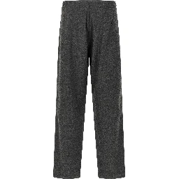 Gray Polyester Casual Pants
