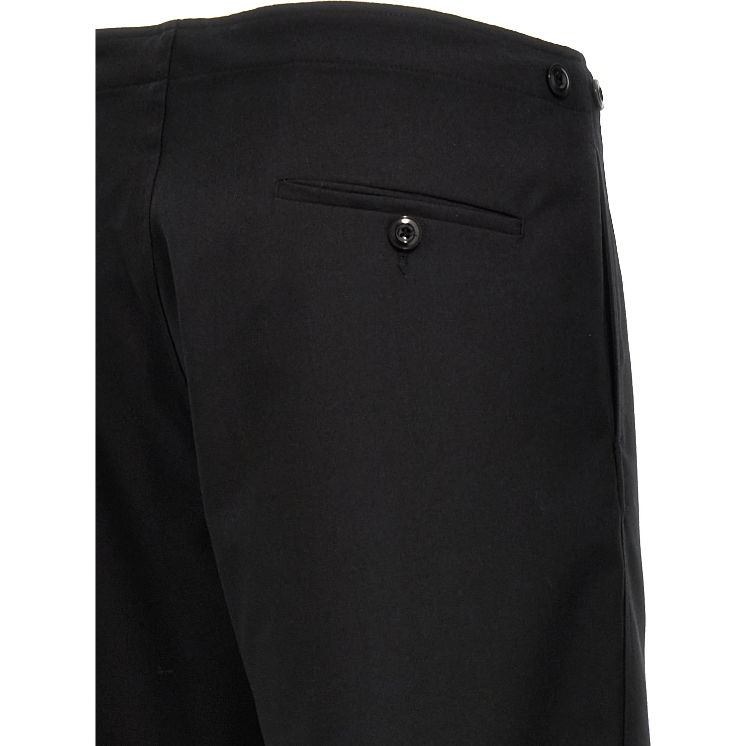 Black Polyester Casual Pants