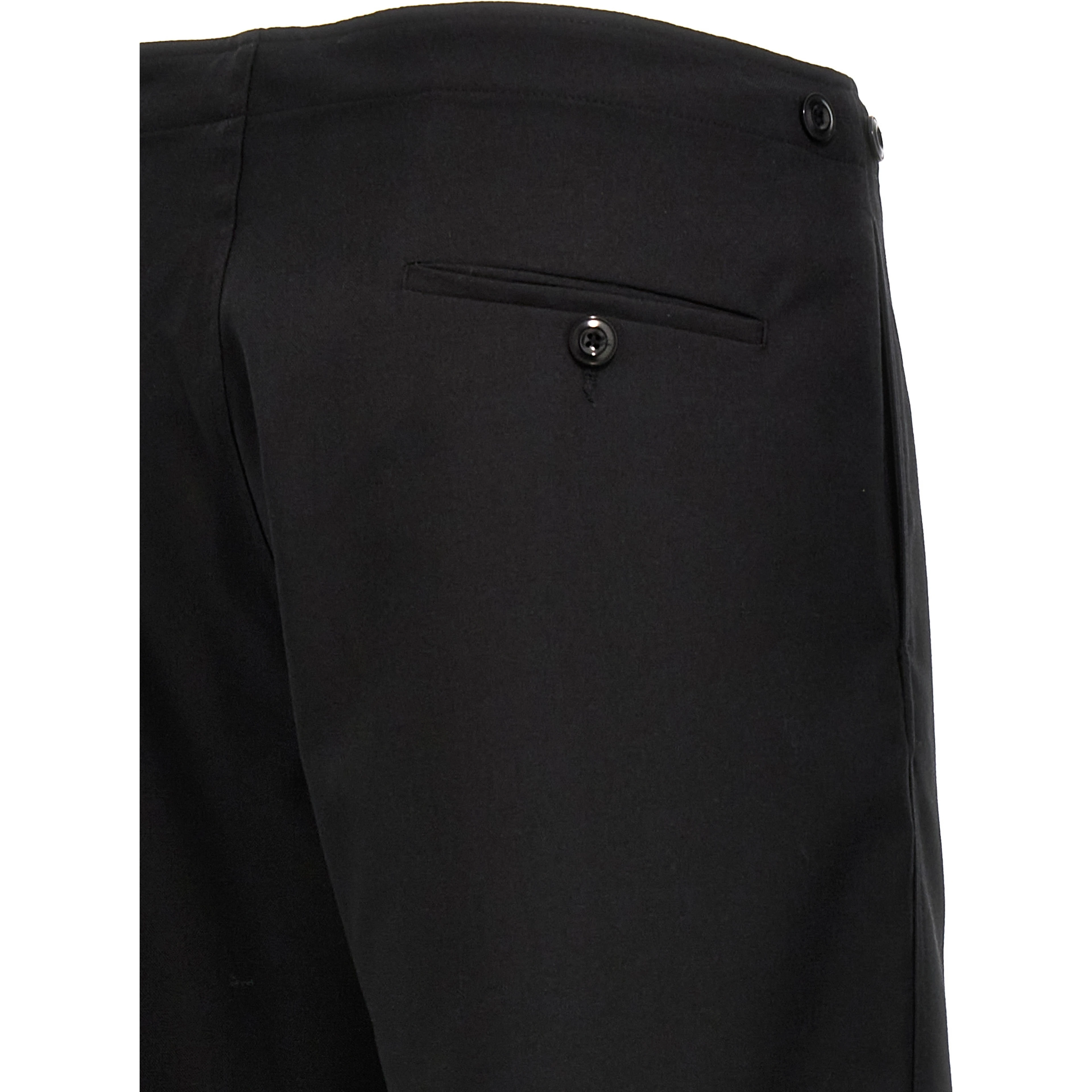 Black Polyester Casual Pants