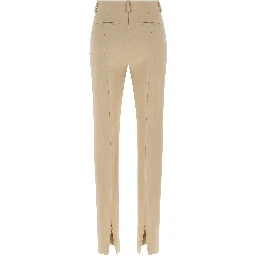 Beige Viscose Dress Pants