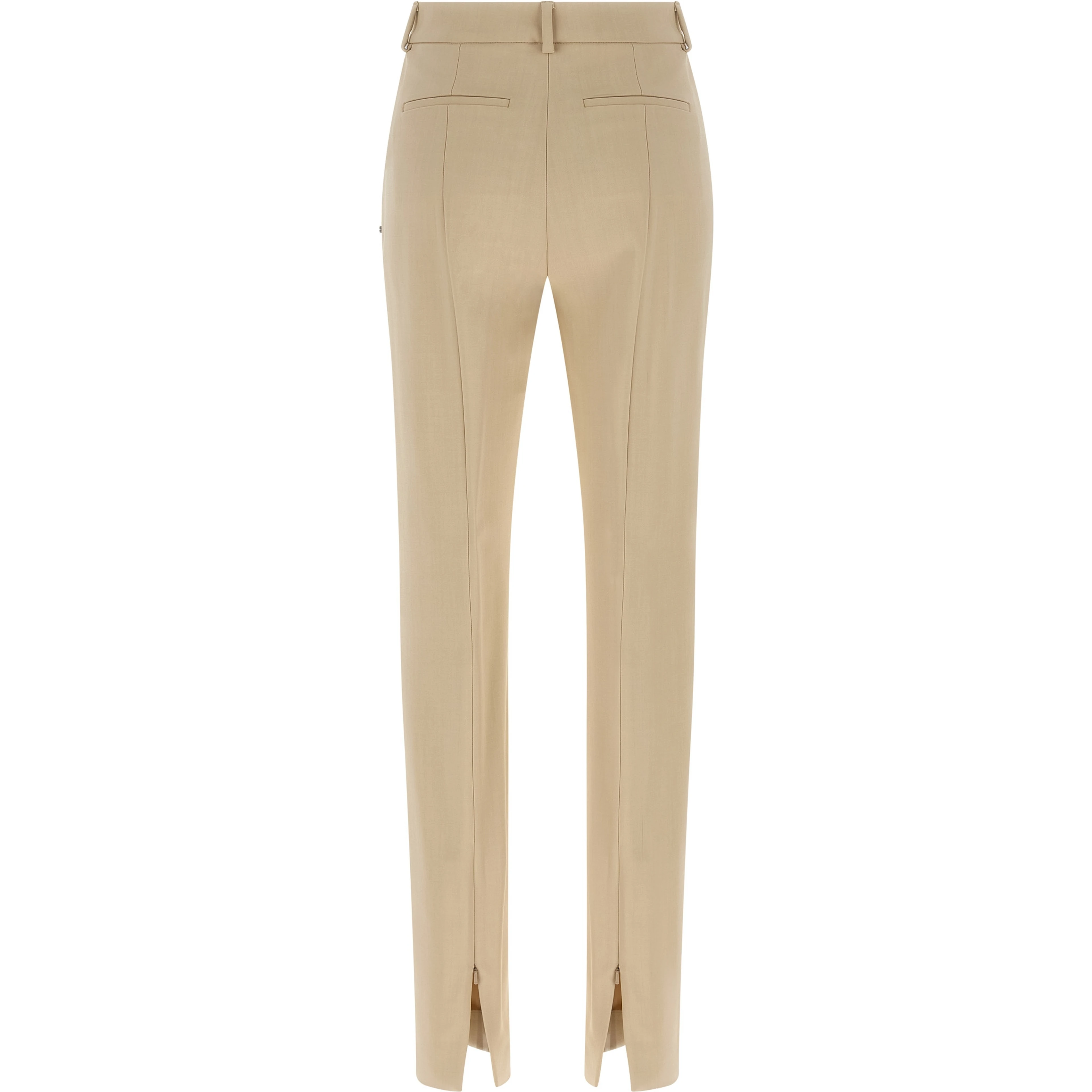 Beige Viscose Dress Pants