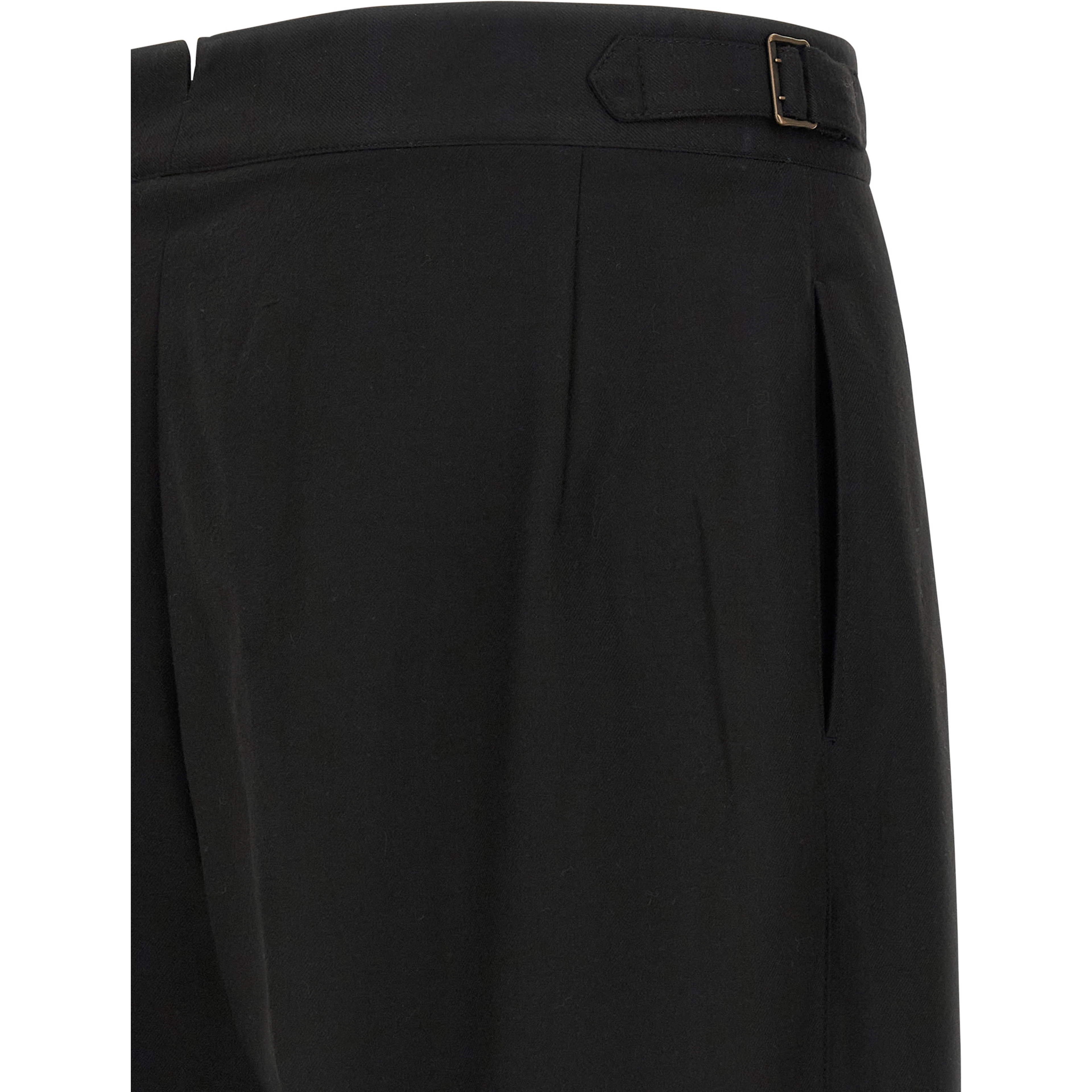Black Polyester Casual Pants