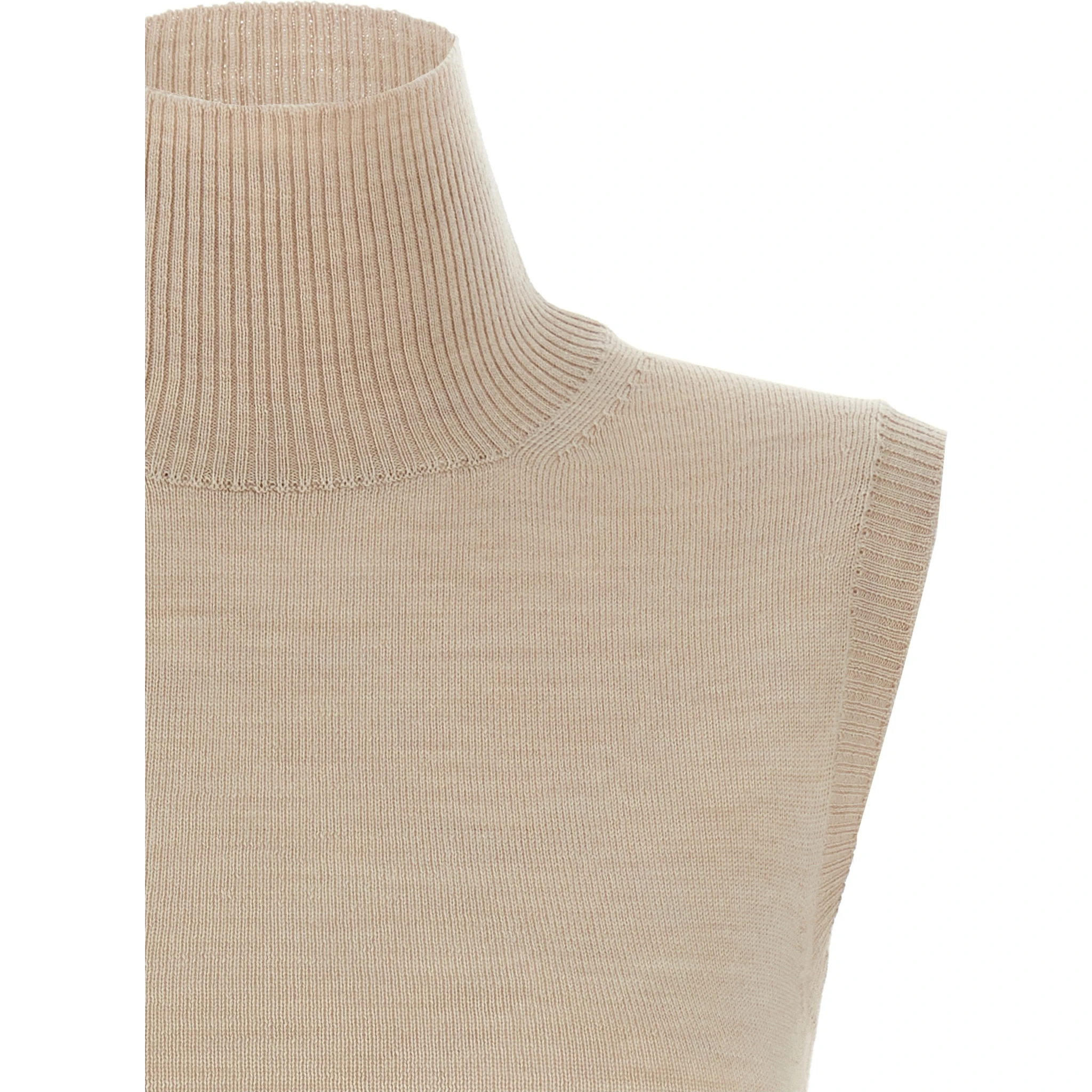 Beige Virgin Wool Cardigan