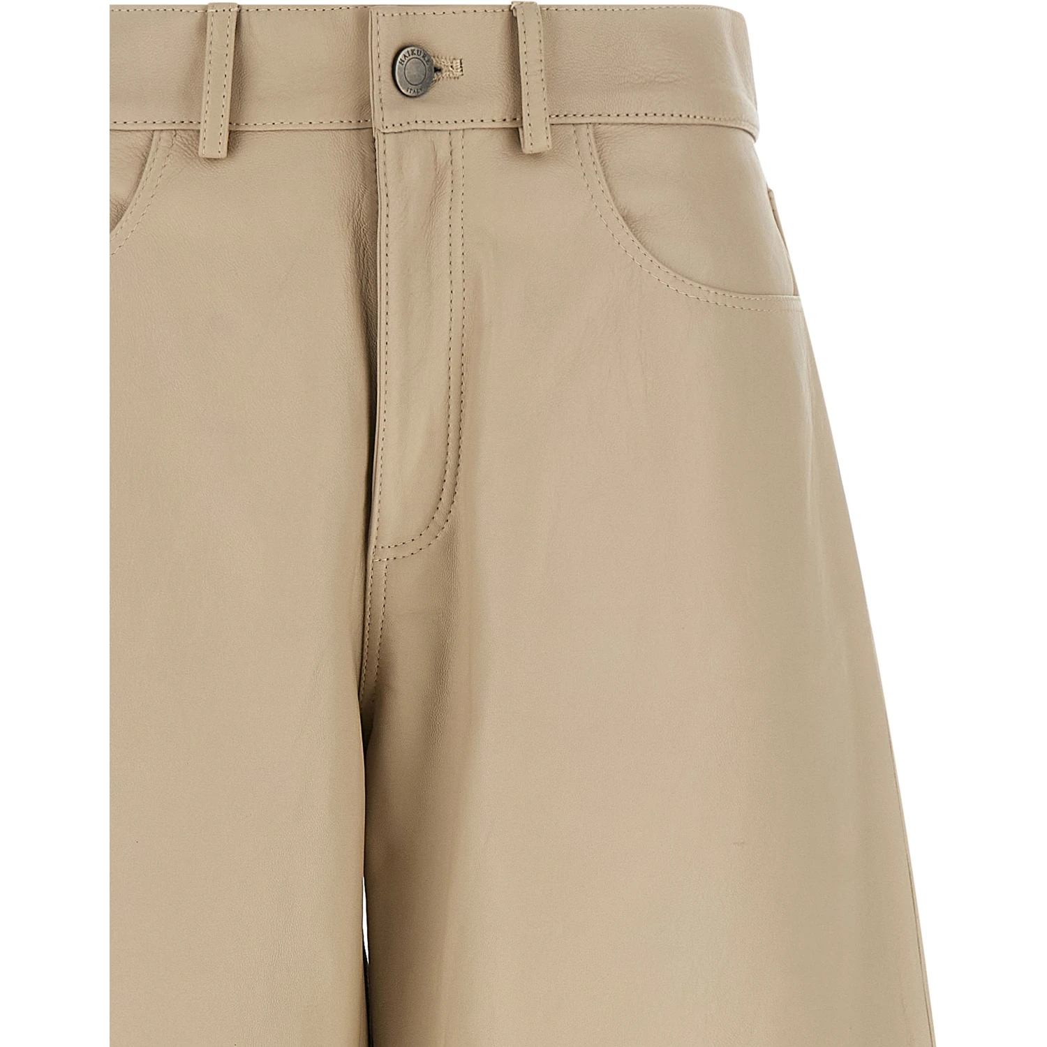 Beige Leather Pants