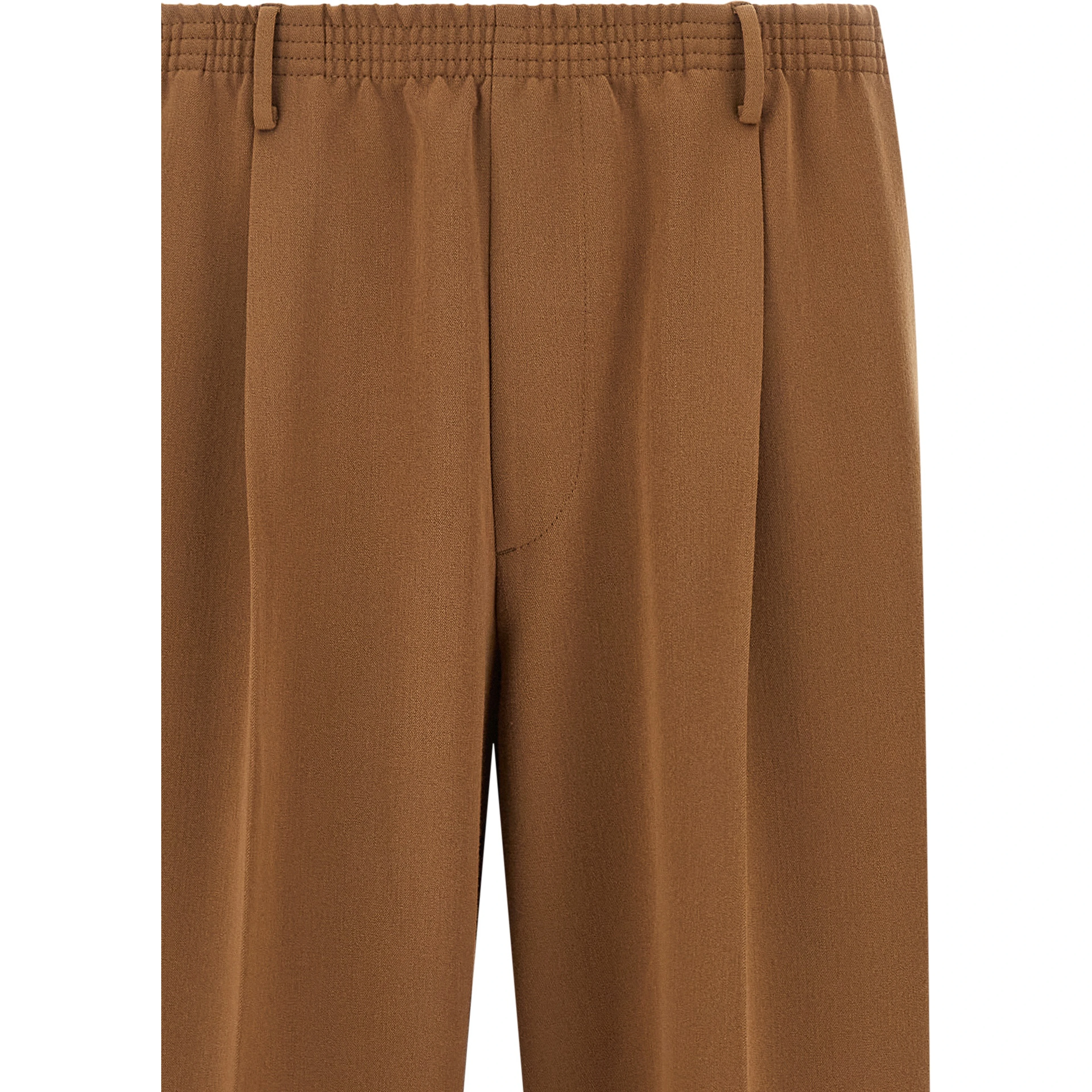 Brown Polyester Casual Pants