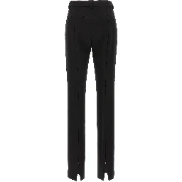 Black Viscose Casual Pants