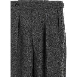 Gray Polyester Casual Pants