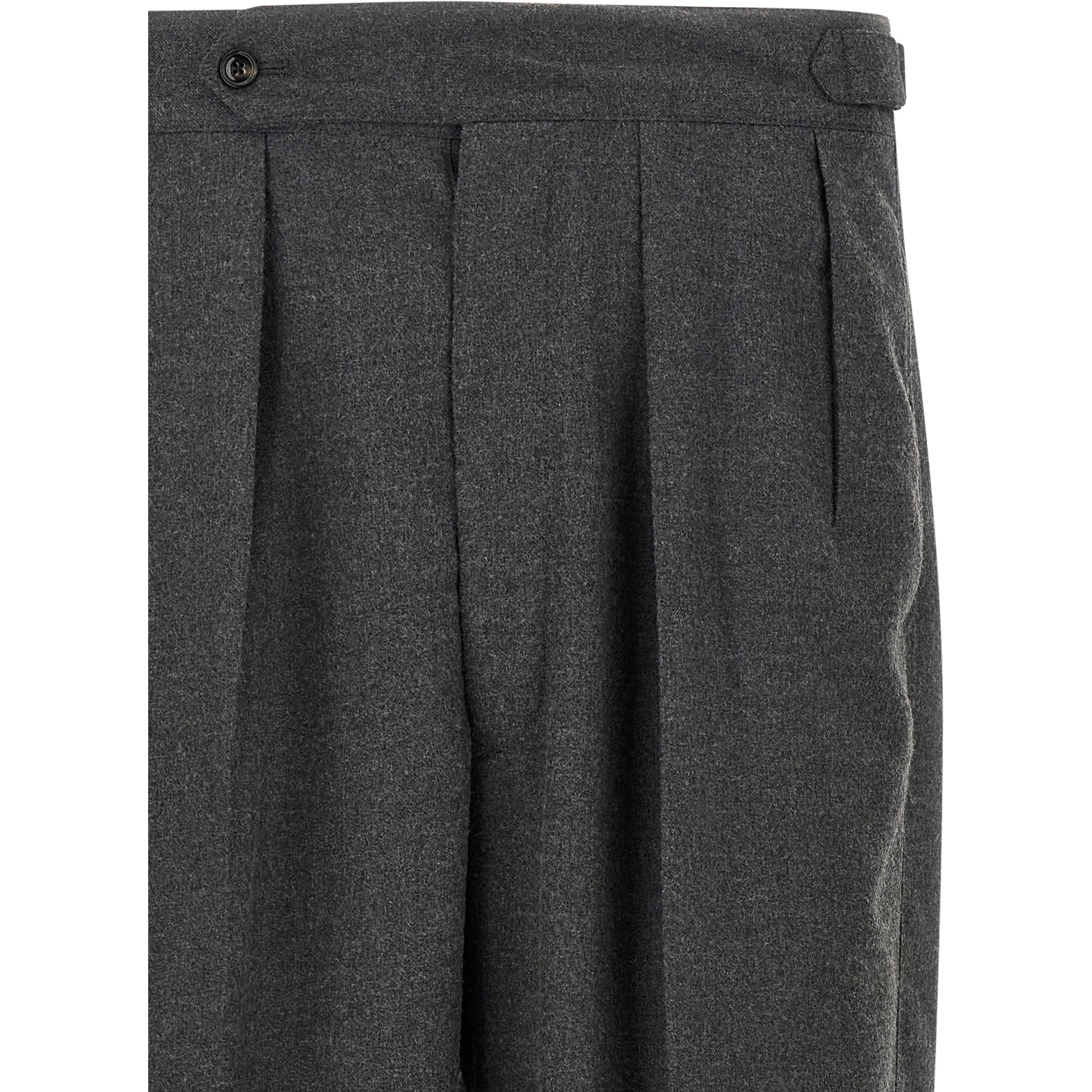 Gray Polyester Casual Pants