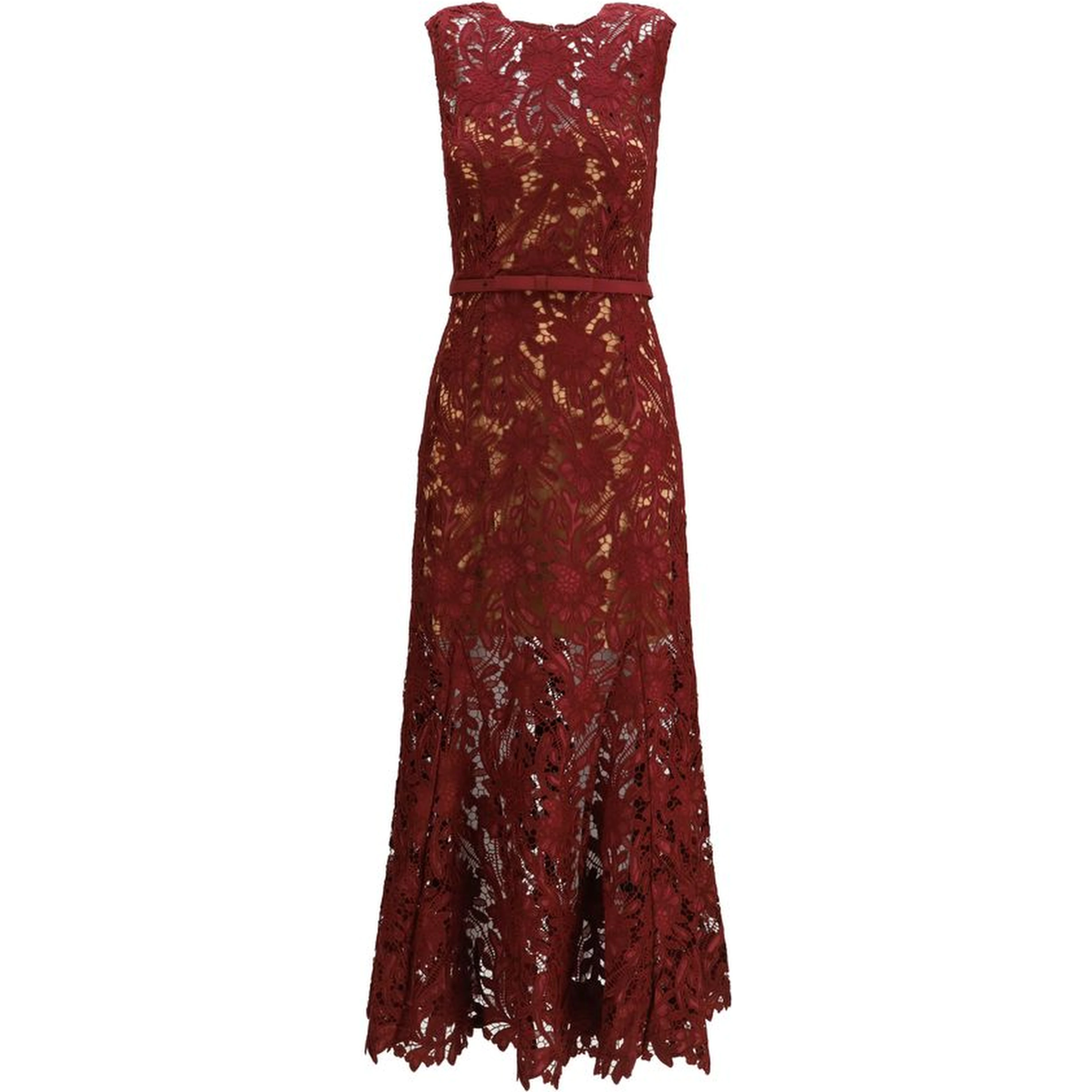 Bordeaux Polyester Cocktail Dress