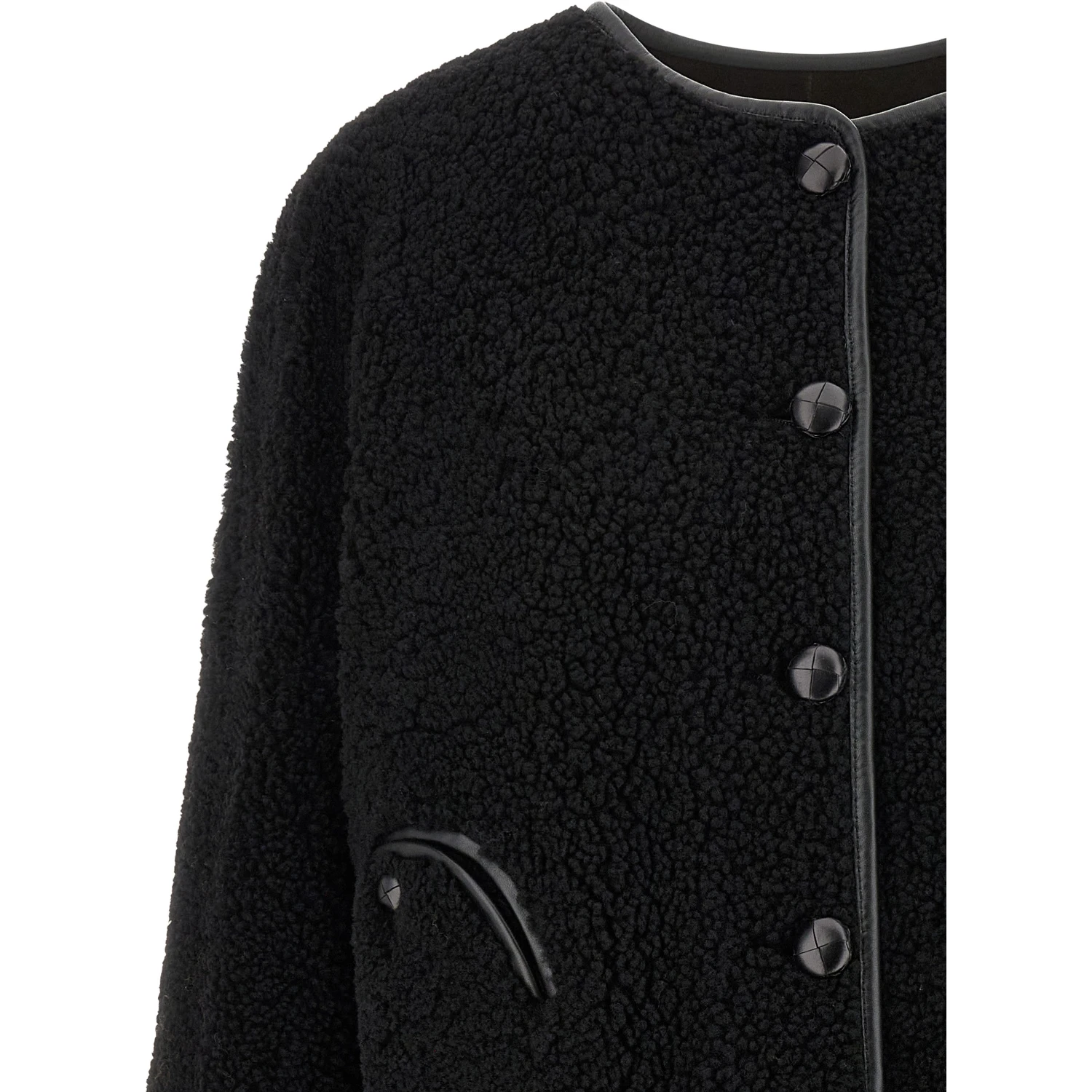 Black Lamb Leather Shell Jacket