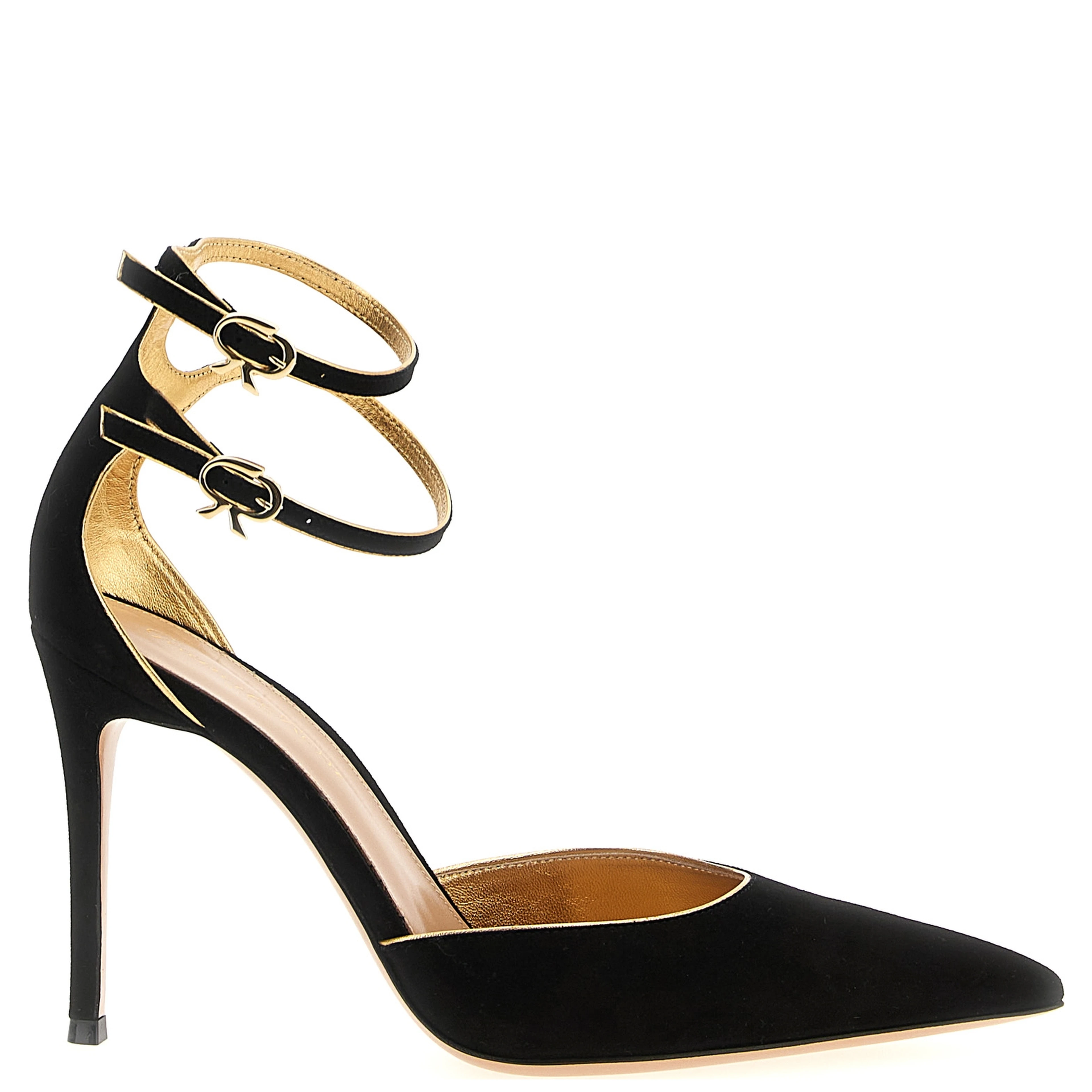 Black Suede Leather High Heel Pumps