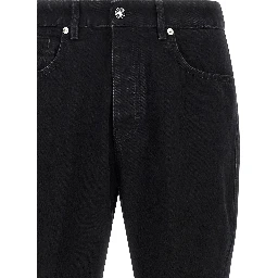 Black Cotton Straight-Leg Jeans