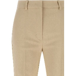 Beige Viscose Dress Pants